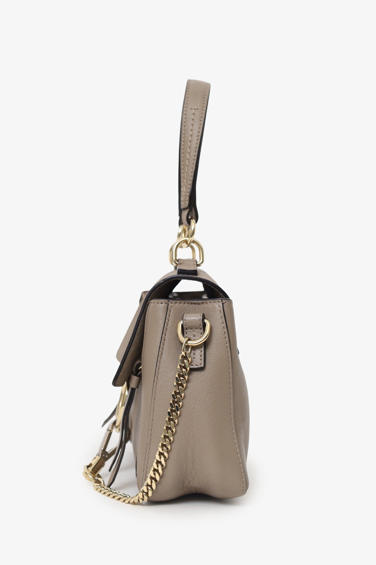 Chloe Taupe Leather Mini Faye Day Bag