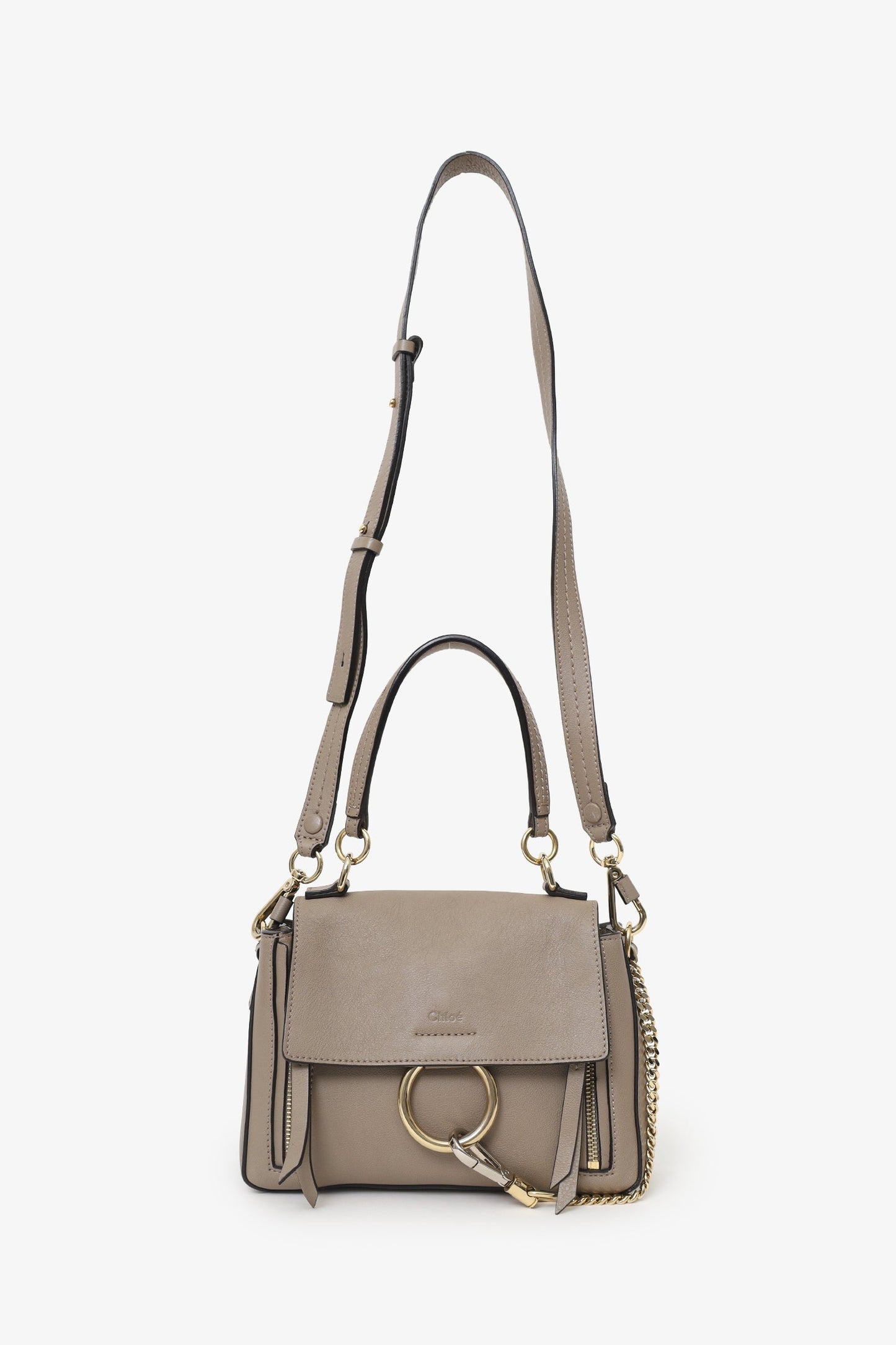 Chloe Taupe Leather Mini Faye Day Bag