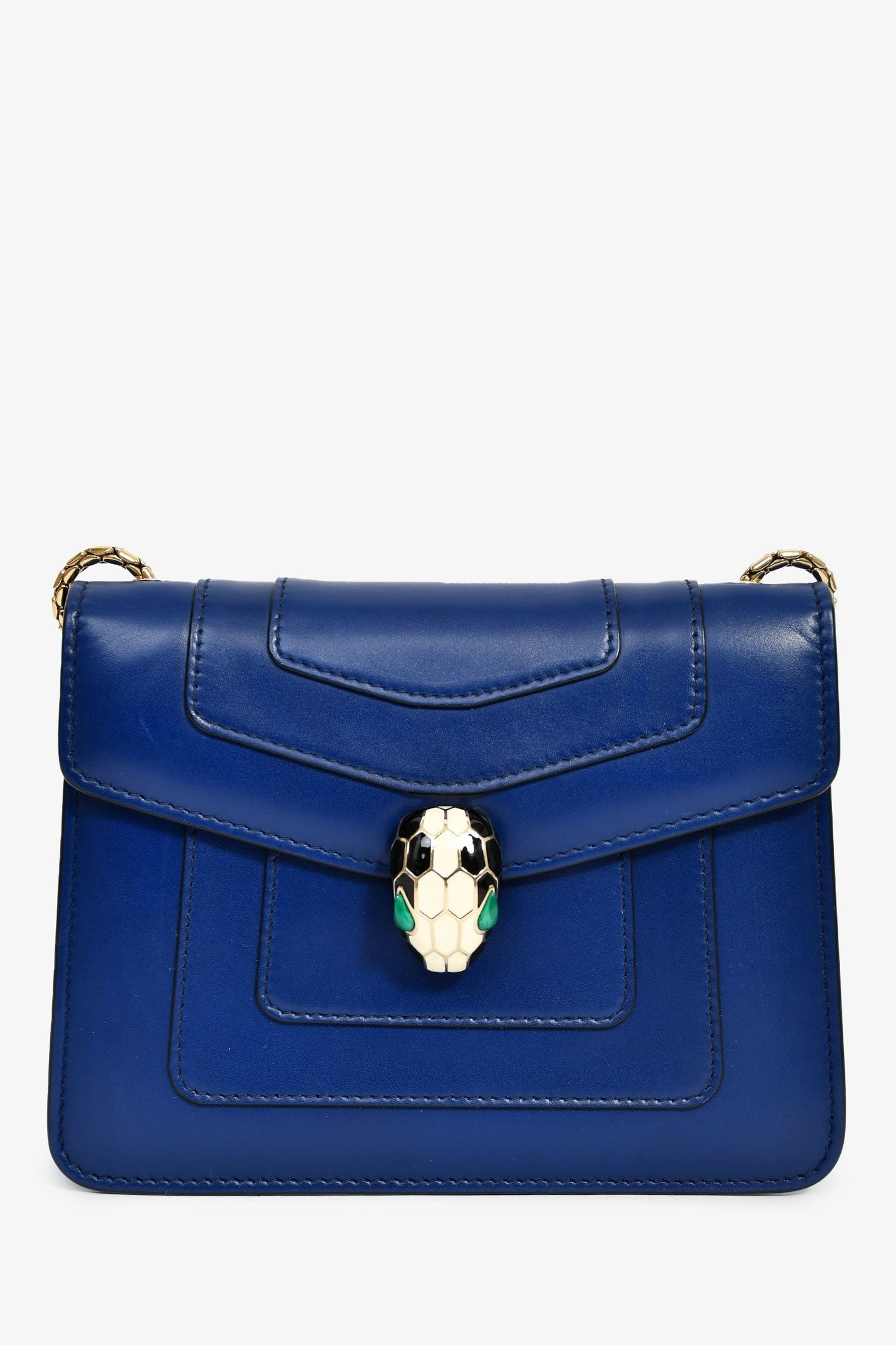 Bvlgari Blue Leather Serpenti Forever Small Crossbody Bag