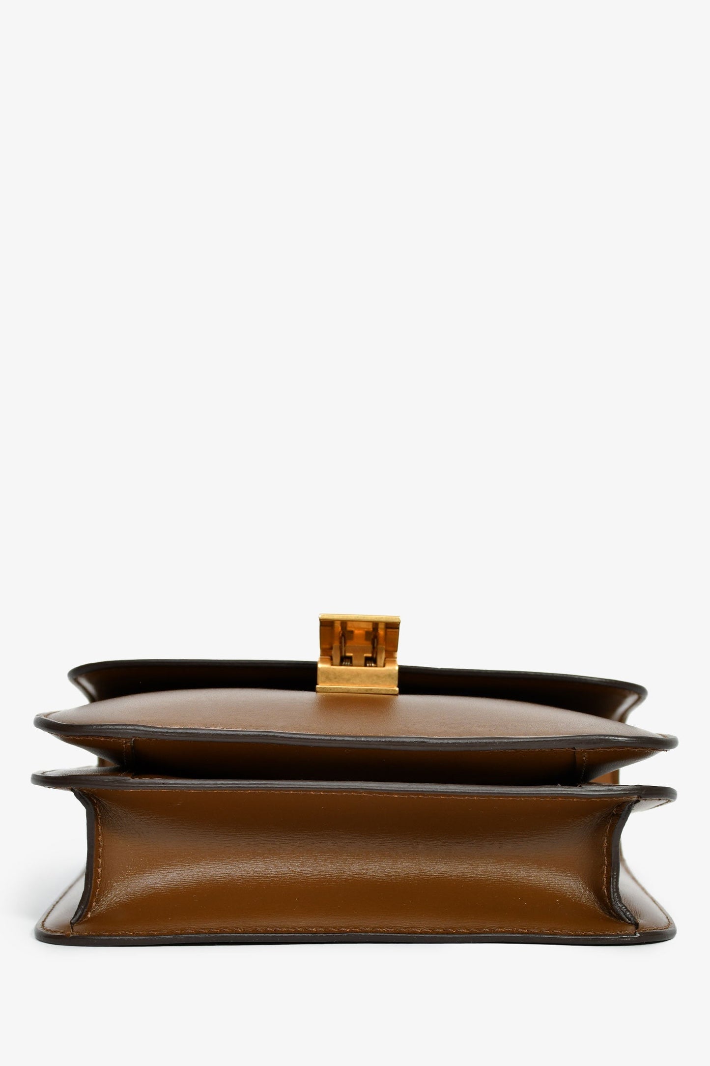 Celine Brown Leather Small Box Crossbody Bag