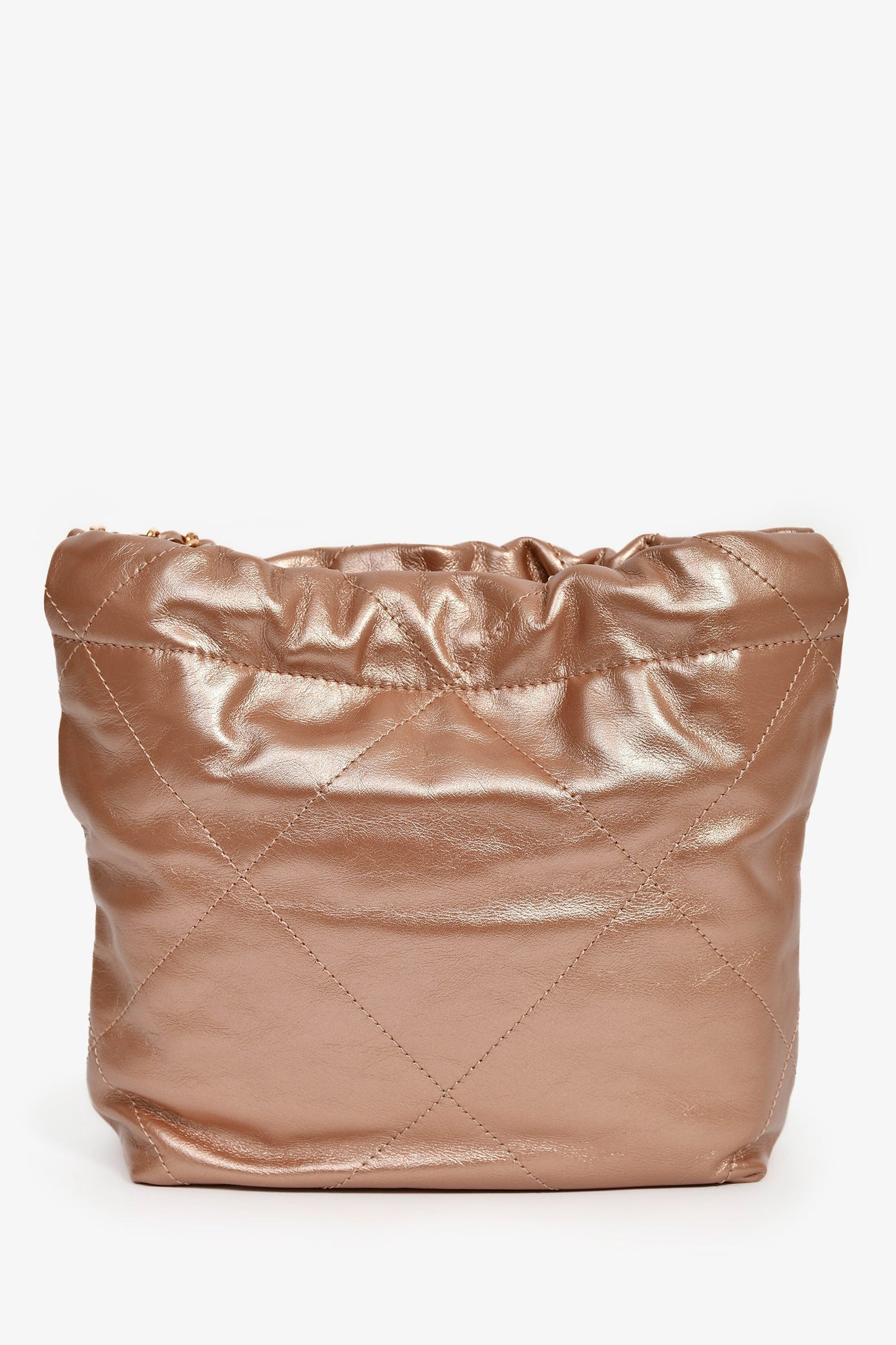 Chanel™ 2021+ Rose Metallic Quilted Calfskin Mini Chanel 22 Hobo Bag