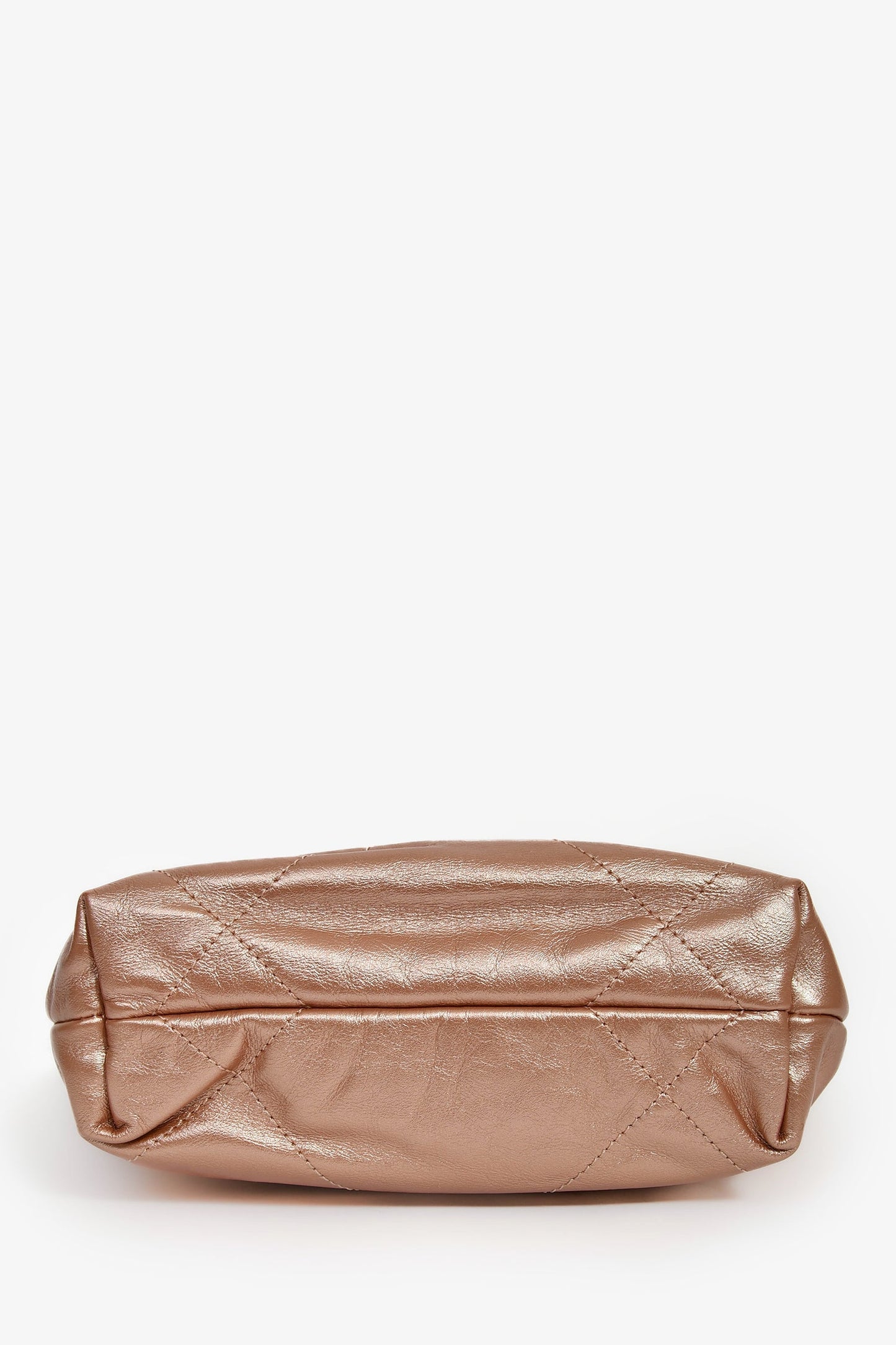 Chanel™ 2021+ Rose Metallic Quilted Calfskin Mini Chanel 22 Hobo Bag