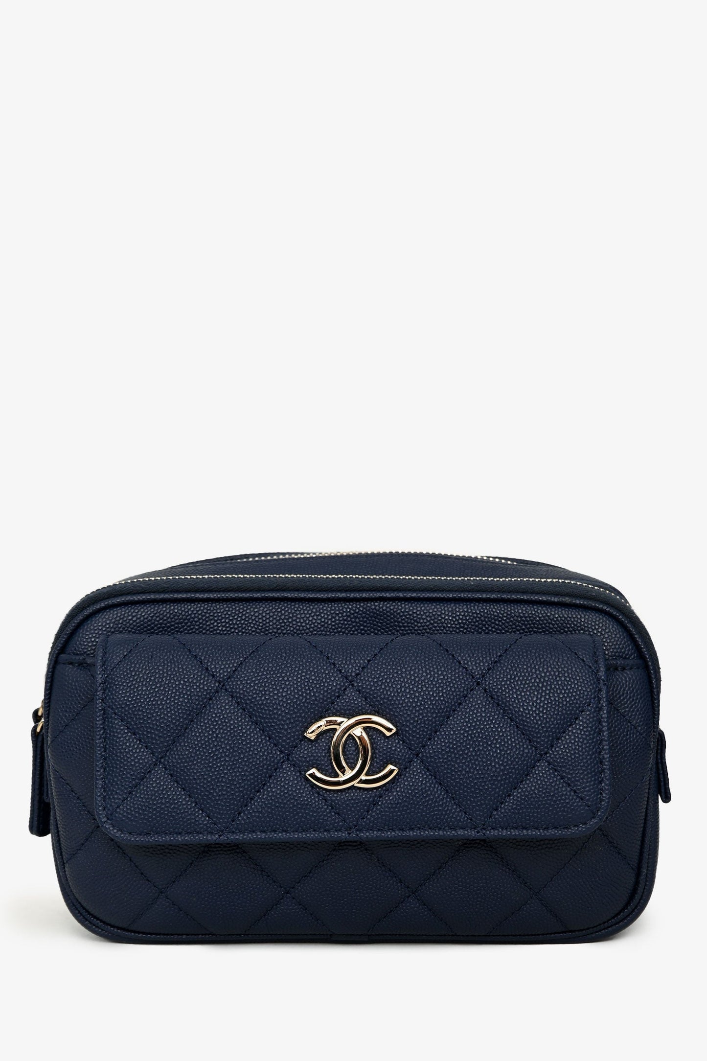 Chanel™ 2019-20 Navy Caviar Leather Casual Trip Belt Bag with Insert