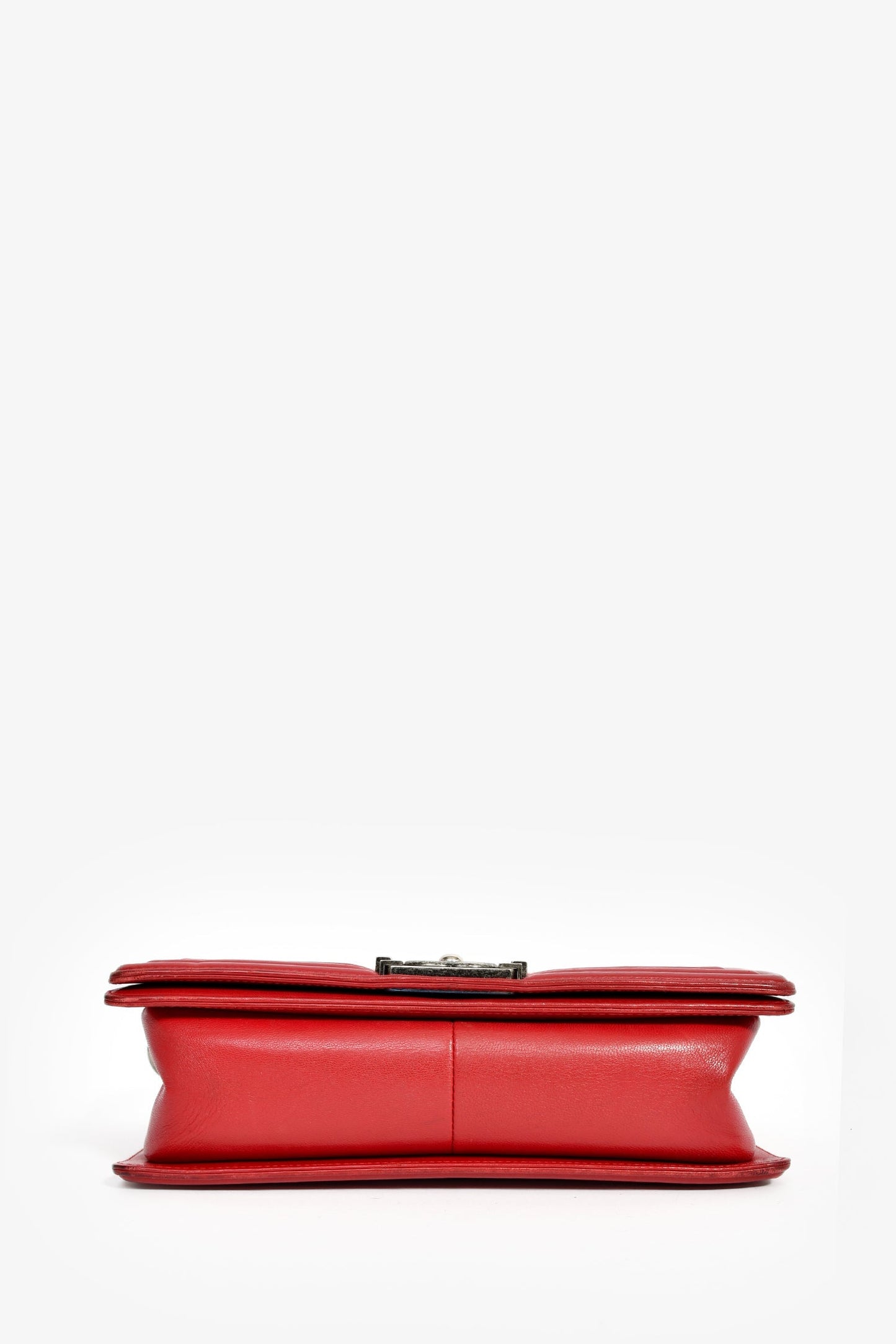 Pre-Chanel™ 2015-16 Red Leather/Tweed Medium Boy Bag