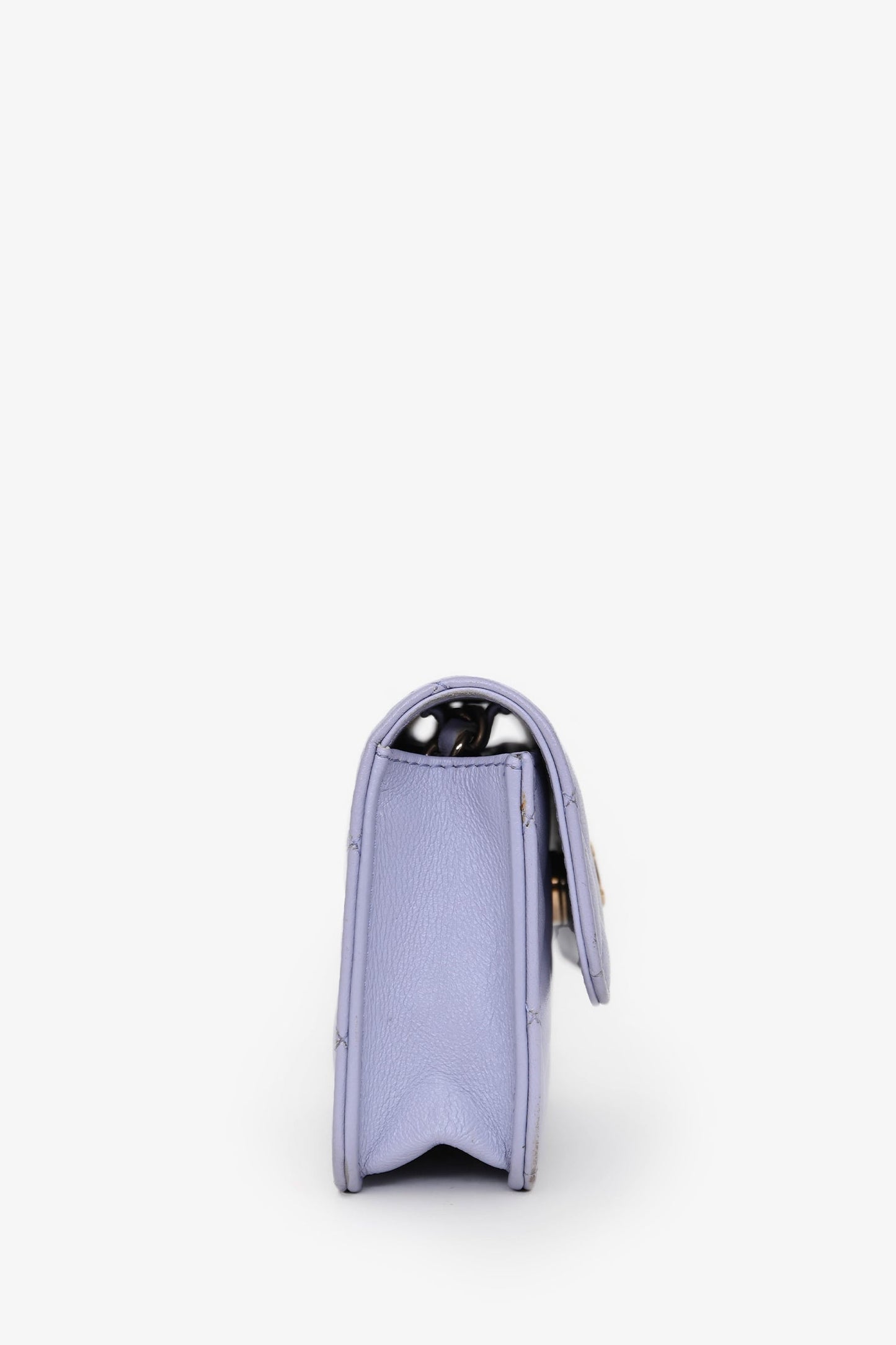 Chanel™ 2021 Purple Lambskin Leather Mini Flap Crossbody Bag