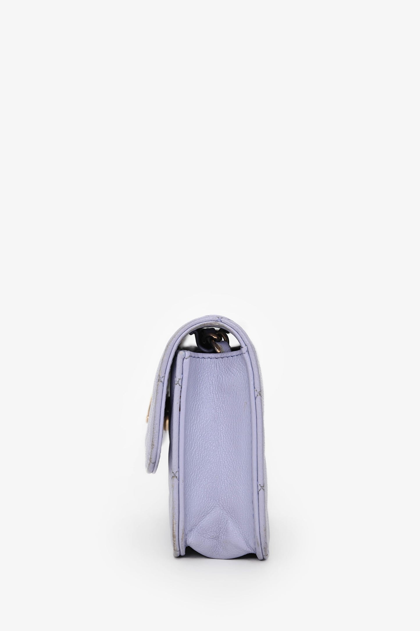 Chanel™ 2021 Purple Lambskin Leather Mini Flap Crossbody Bag