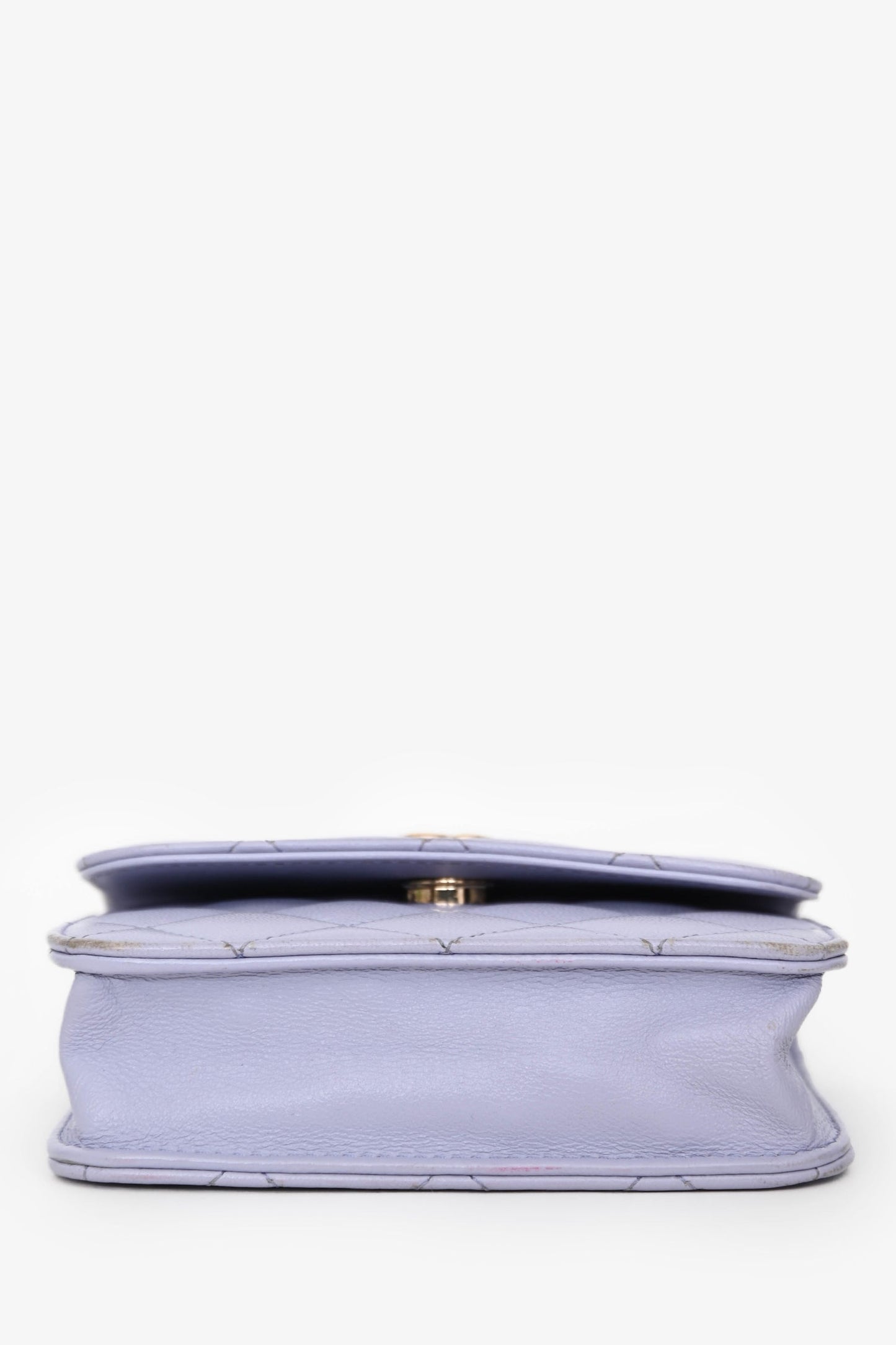 Chanel™ 2021 Purple Lambskin Leather Mini Flap Crossbody Bag