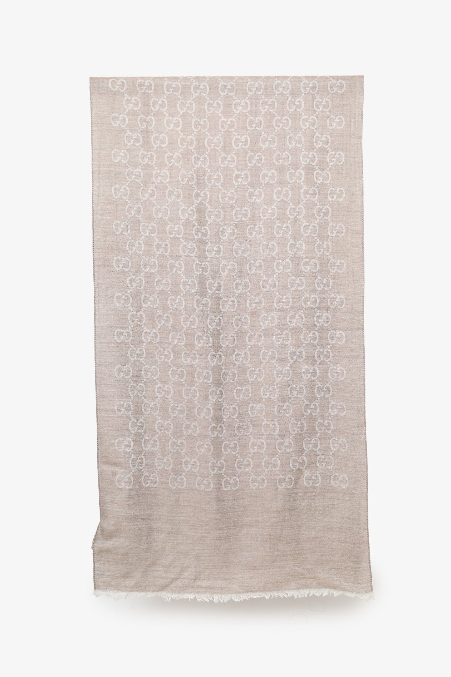 Gucci Taupe 'GG' Monogram Scarf