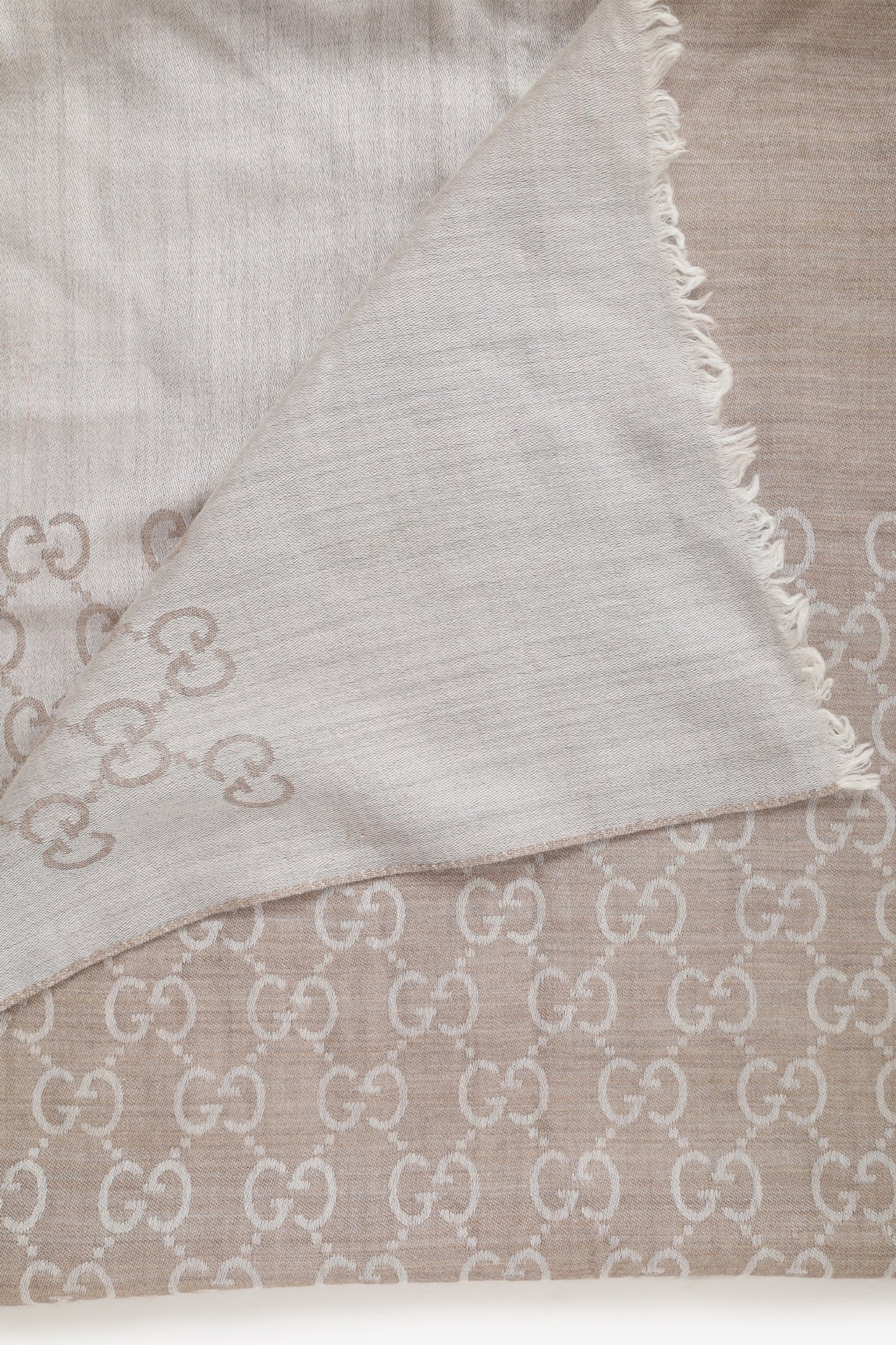 Gucci Taupe 'GG' Monogram Scarf