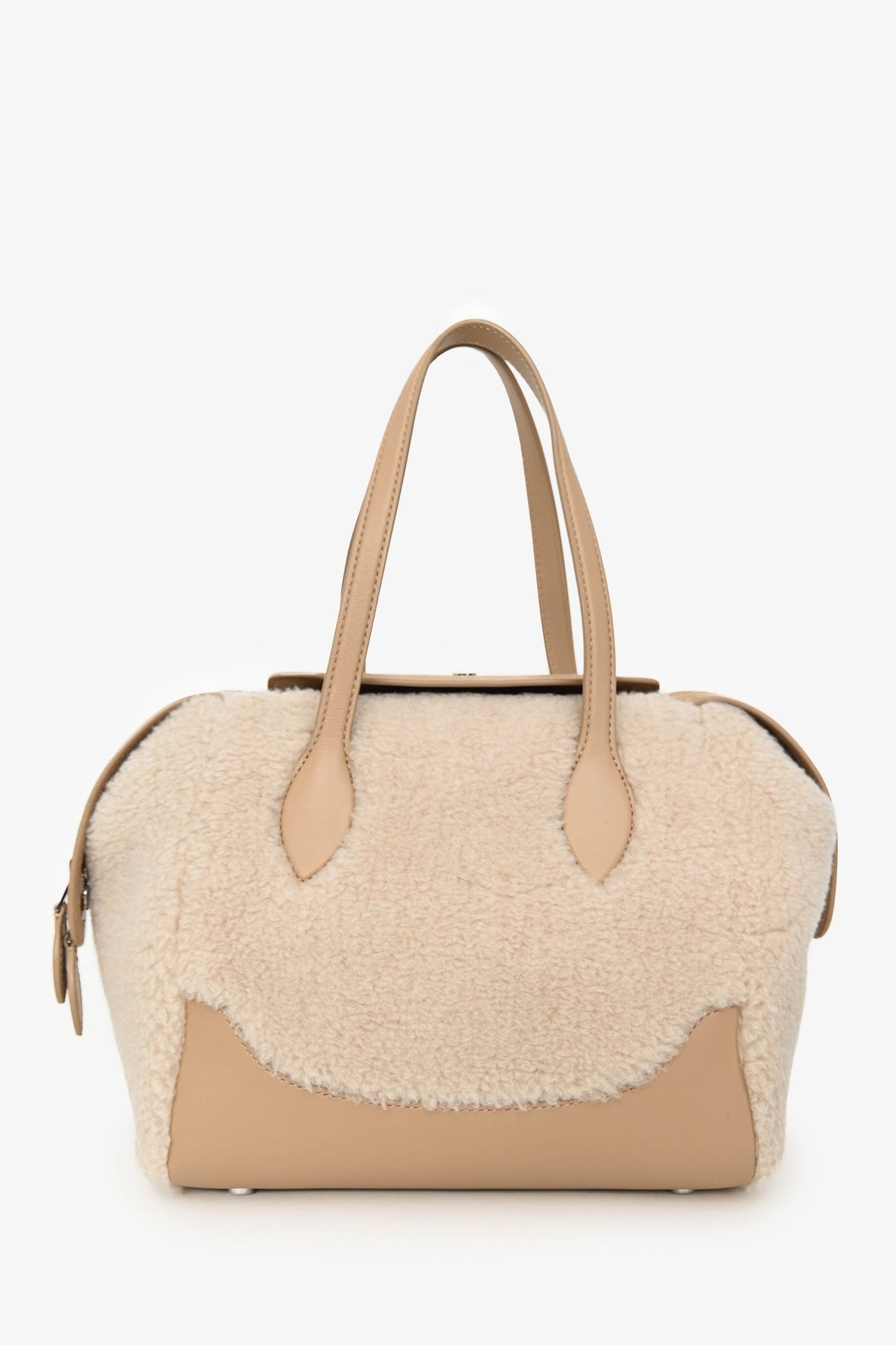 Loro Piana Cream/Beige 'Cashfur' Sesia Happy Day Micro Tote with Strap
