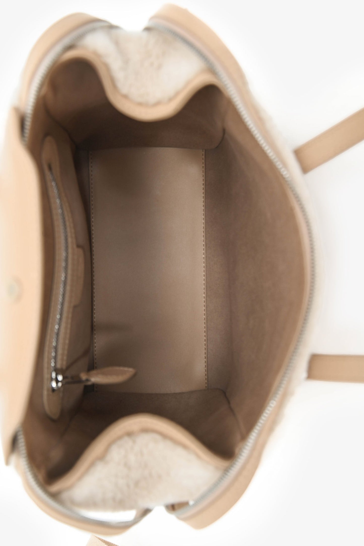 Loro Piana Cream/Beige 'Cashfur' Sesia Happy Day Micro Tote with Strap
