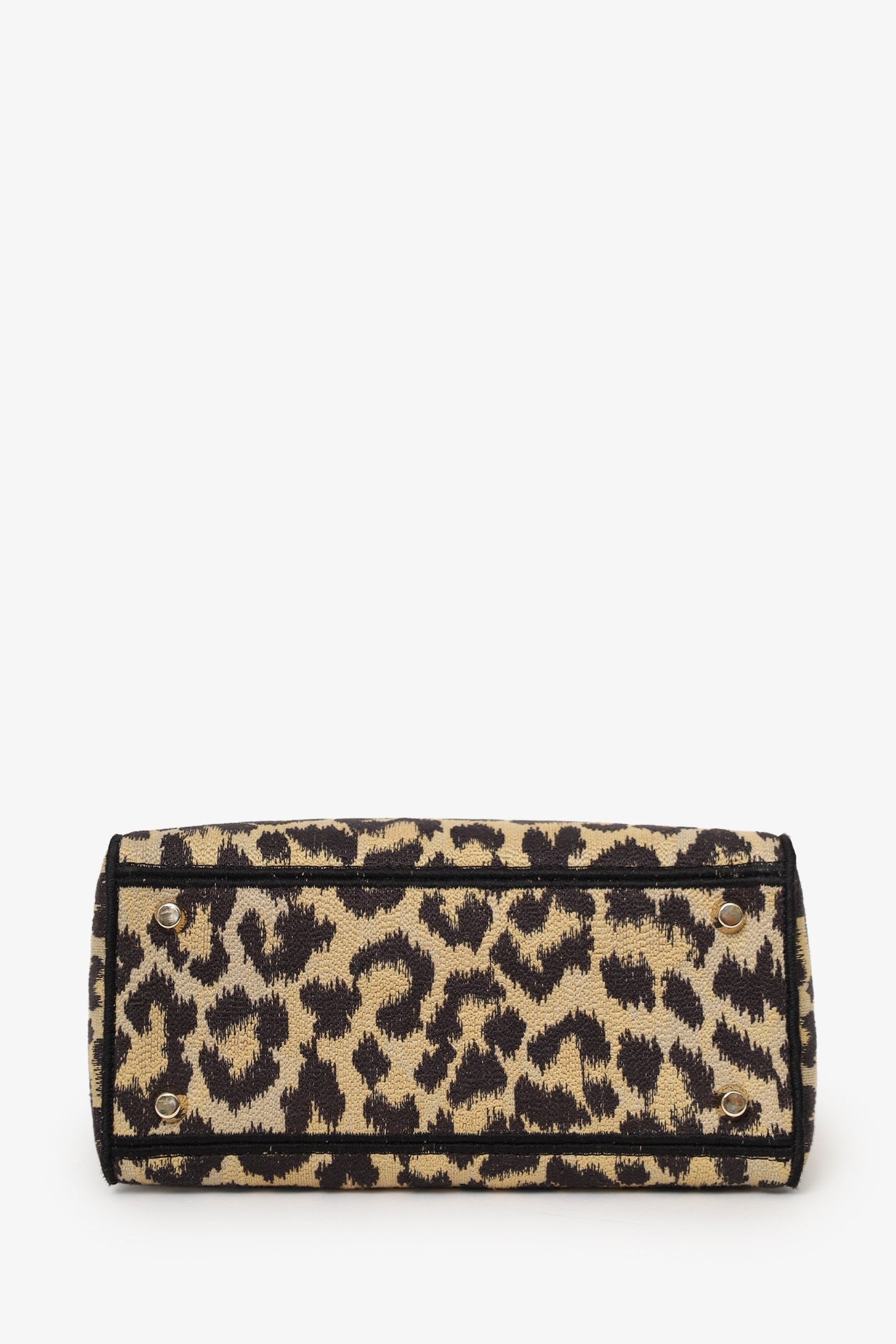 Christian Dior 2021 Leopard Print Canvas Medium Lady Dior Bag with Strap
