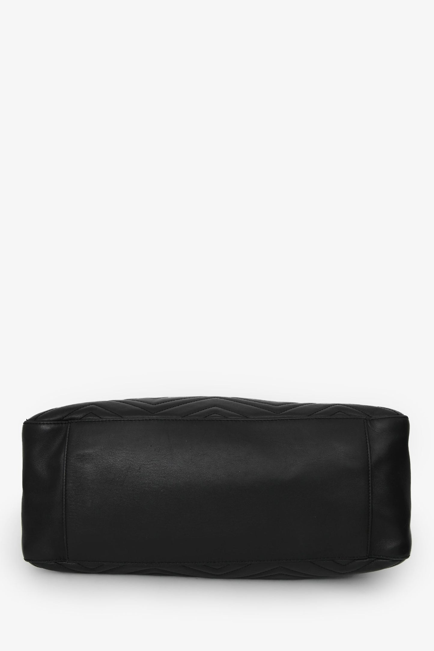 Gucci Black Chevron Leather Marmont Tote Bag