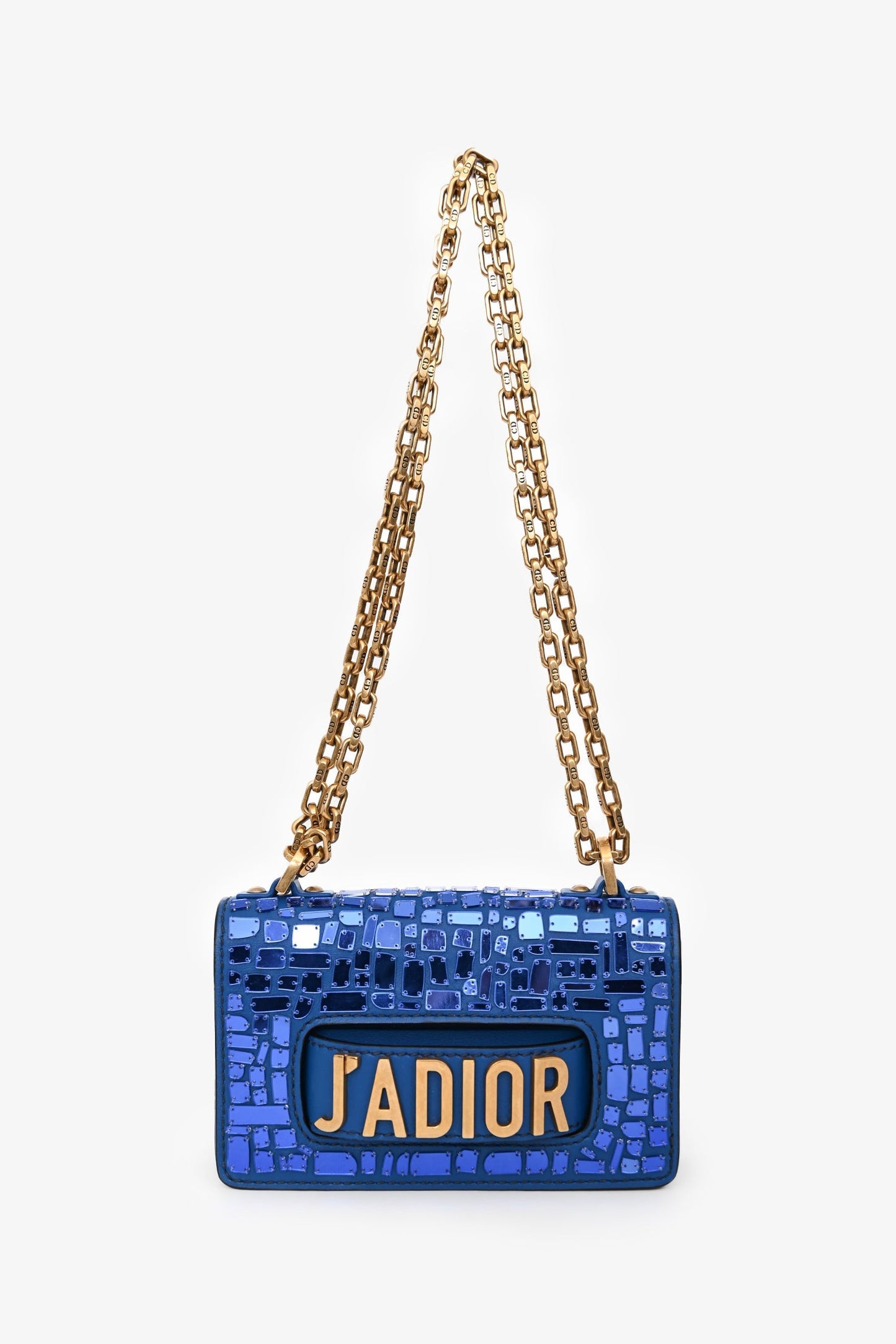 Dior 2018 Runway Blue J'Dior Mini Mosaic of Mirrors Mini Flap Bag