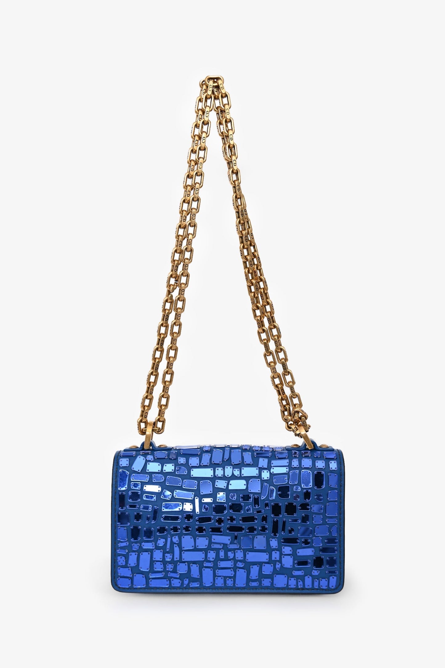 Dior 2018 Runway Blue J'Dior Mini Mosaic of Mirrors Mini Flap Bag