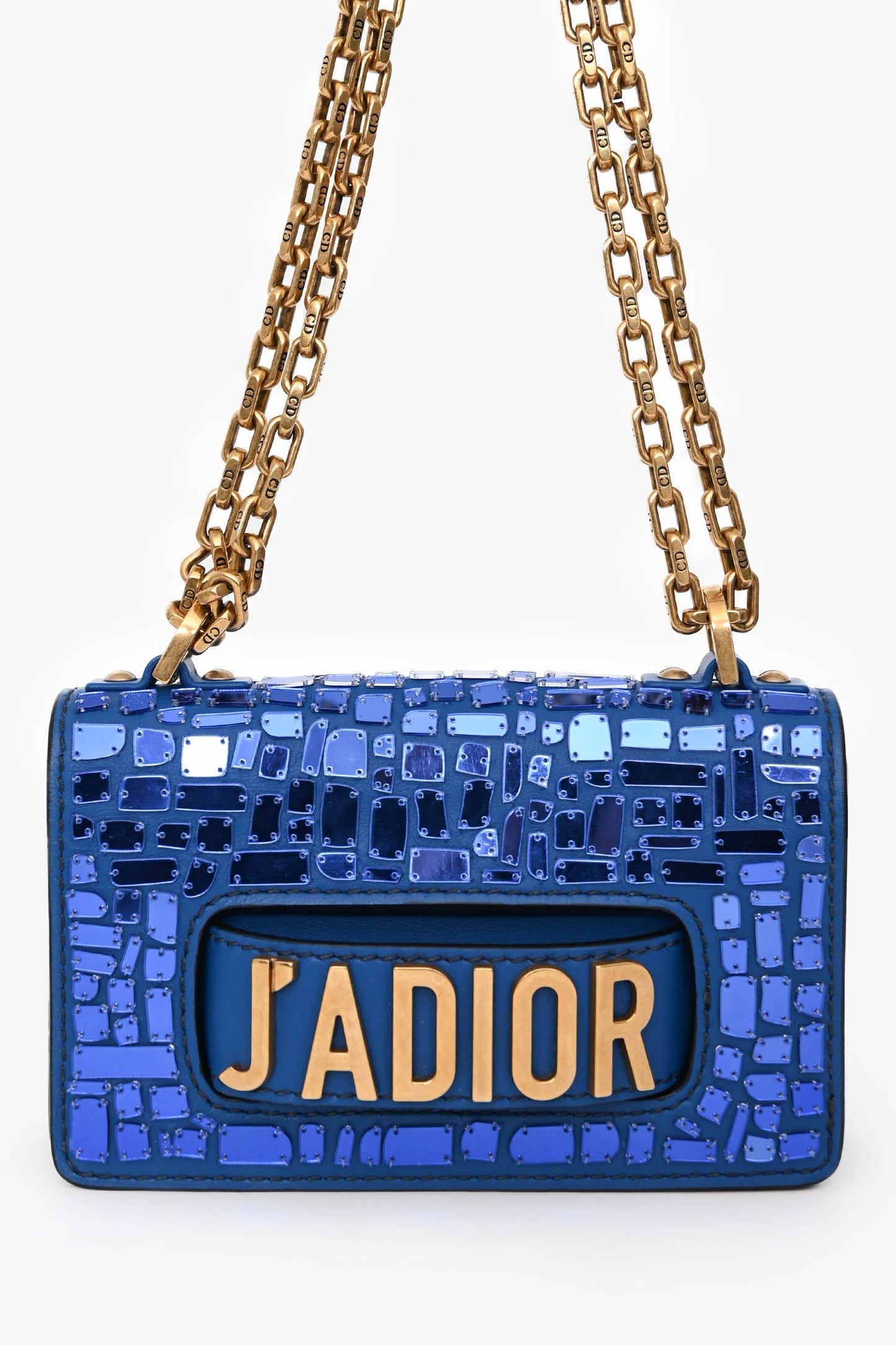 Dior 2018 Runway Blue J'Dior Mini Mosaic of Mirrors Mini Flap Bag