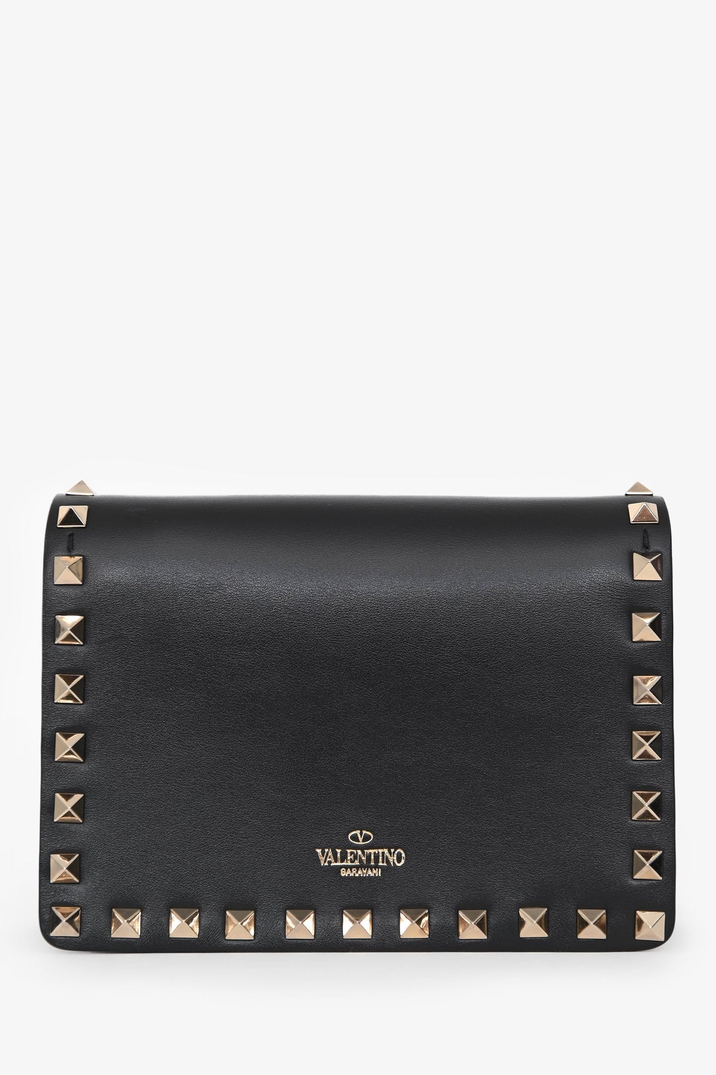 Valentino Black Leather Rockstud Mini Chain Pouch Bag
