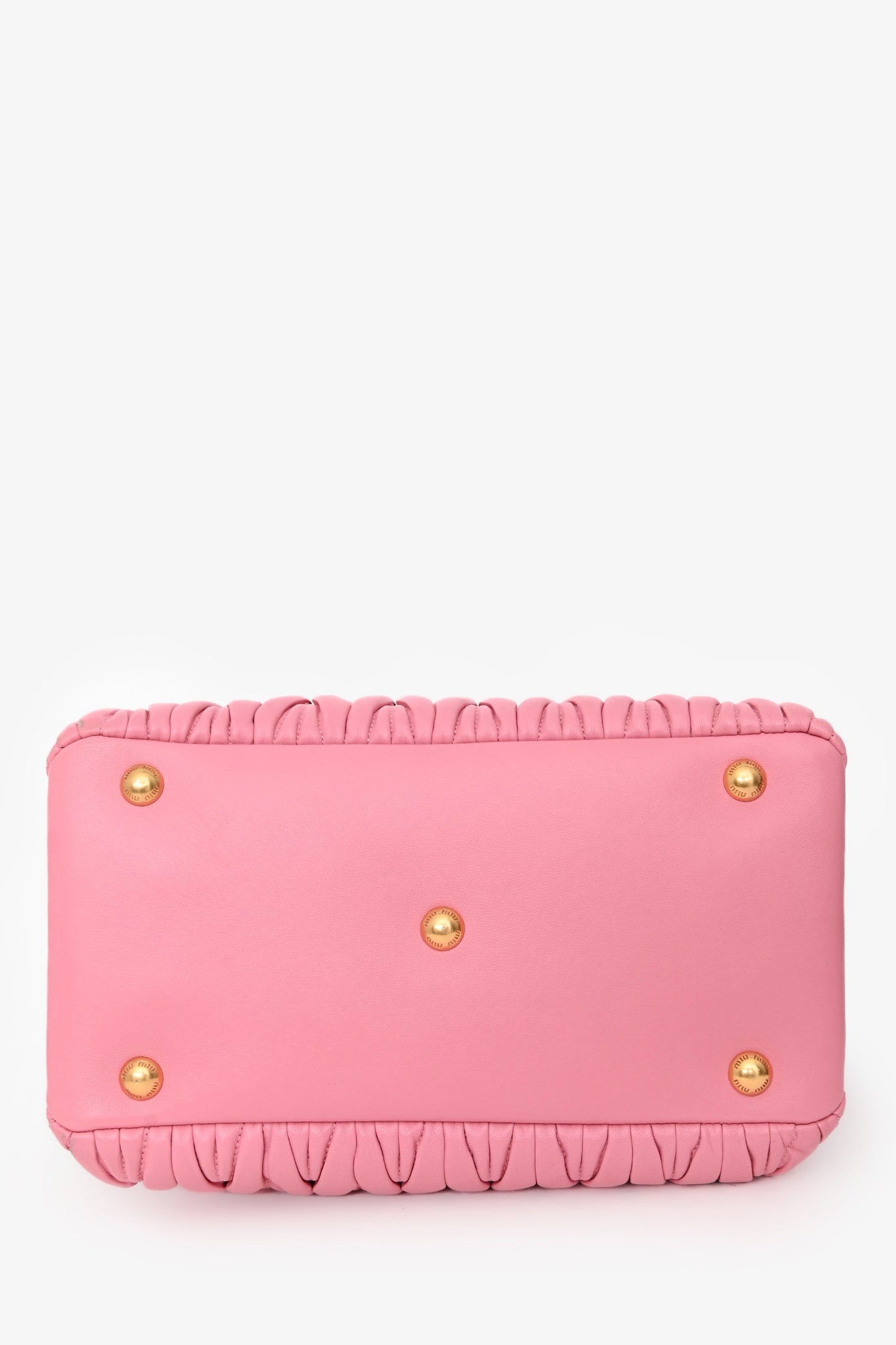 Miu Miu Pink Matelasse Leather Small Tote Bag with Strap