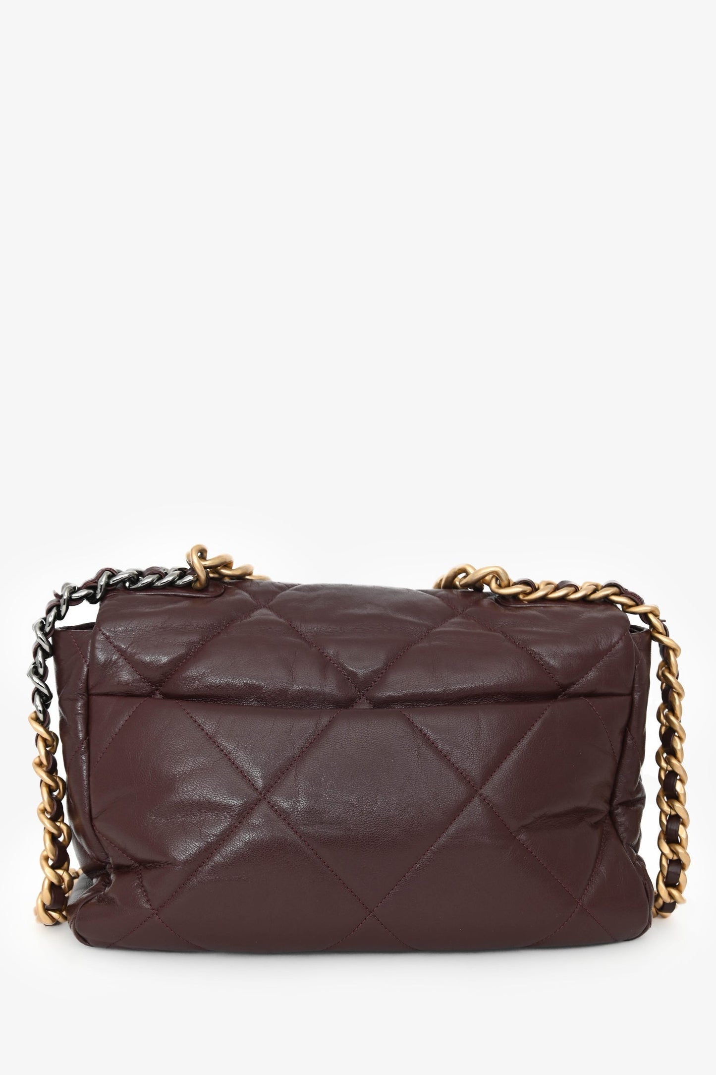 Chanel™ 2019-20 Burgundy Leather Large 19 Flap Chain Bag