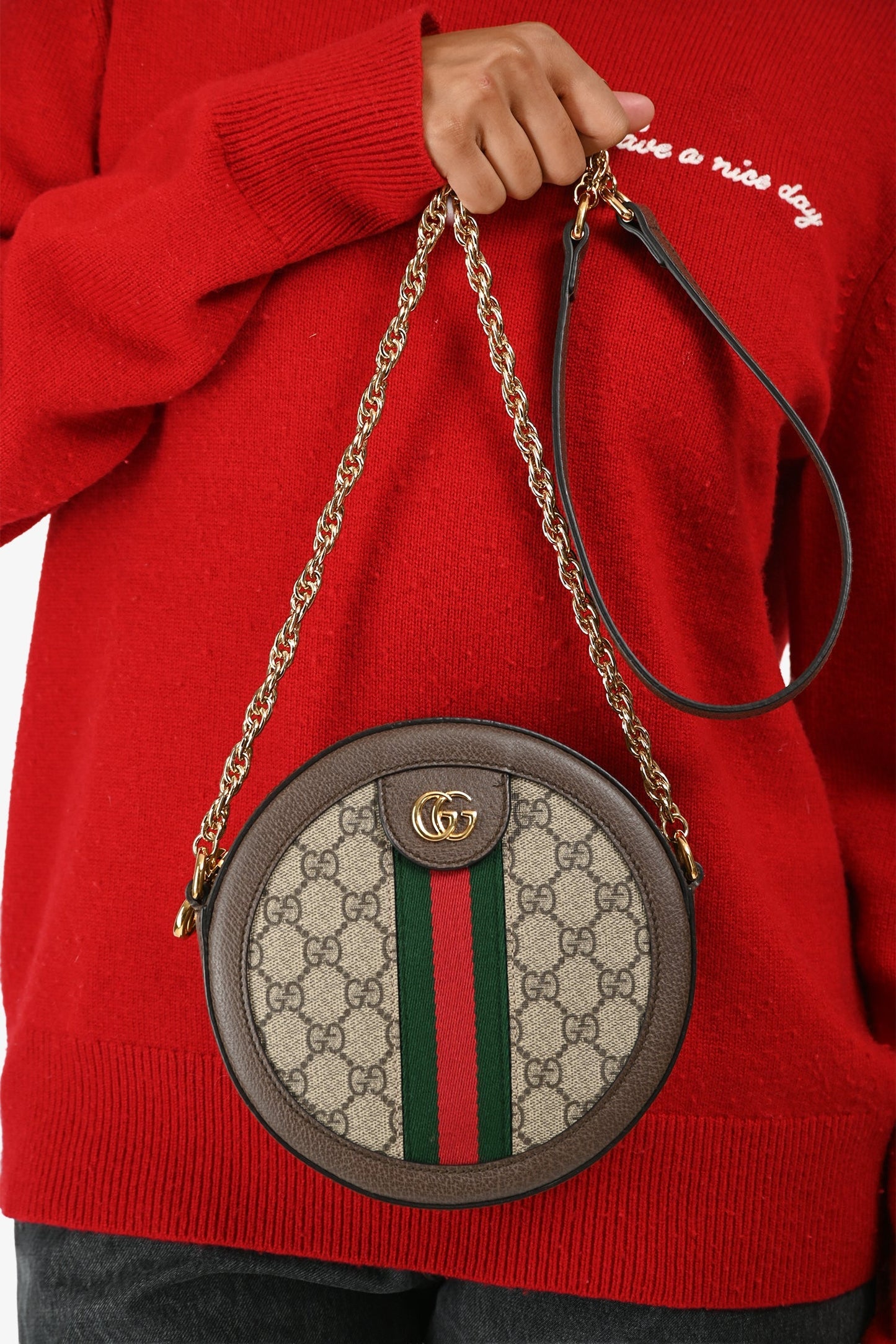 Gucci GG Supreme Web Ophidia Round Bag