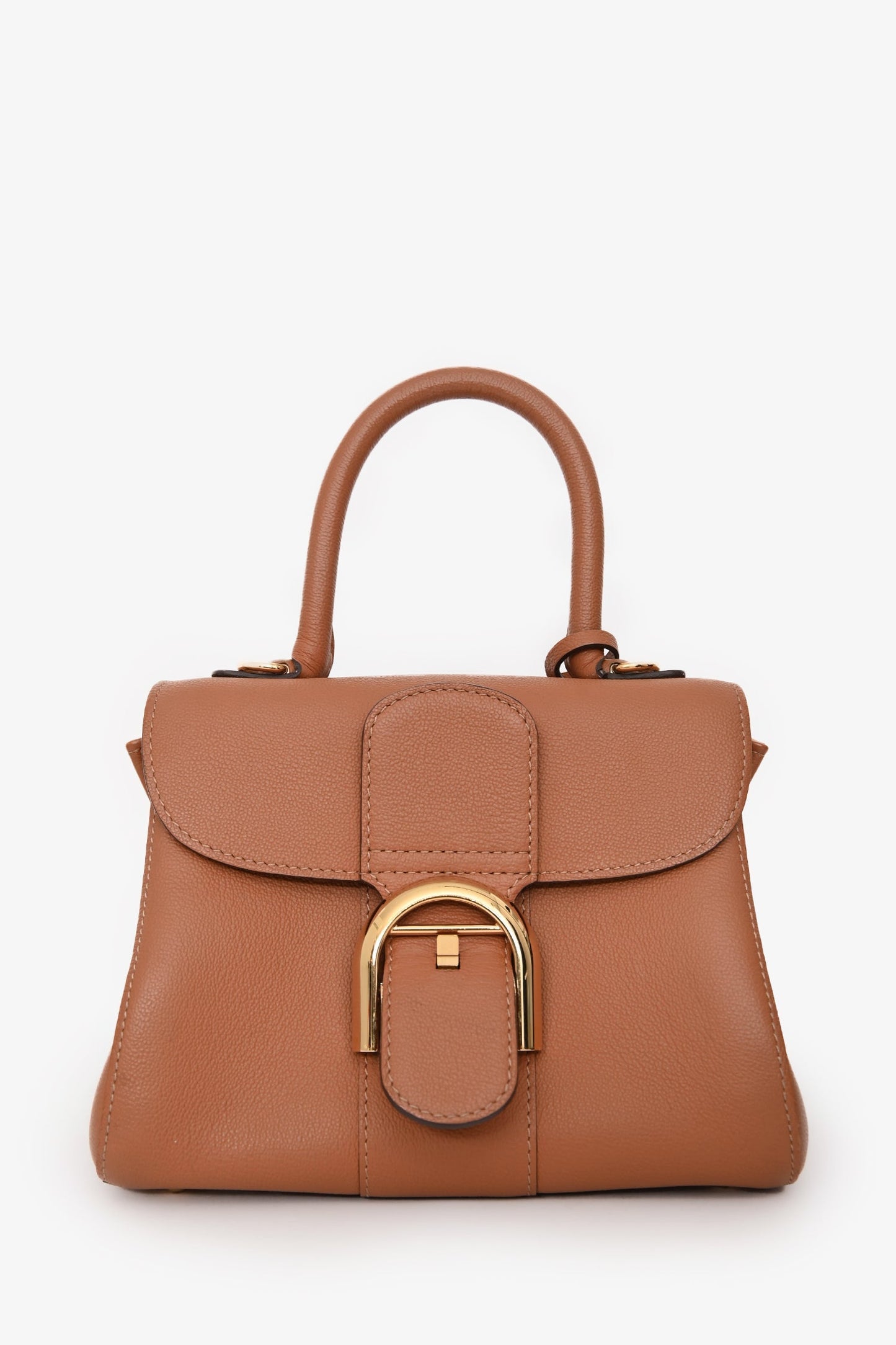 Delvaux Brown Calf Leather Brillant Mini Bag GHW with Strap