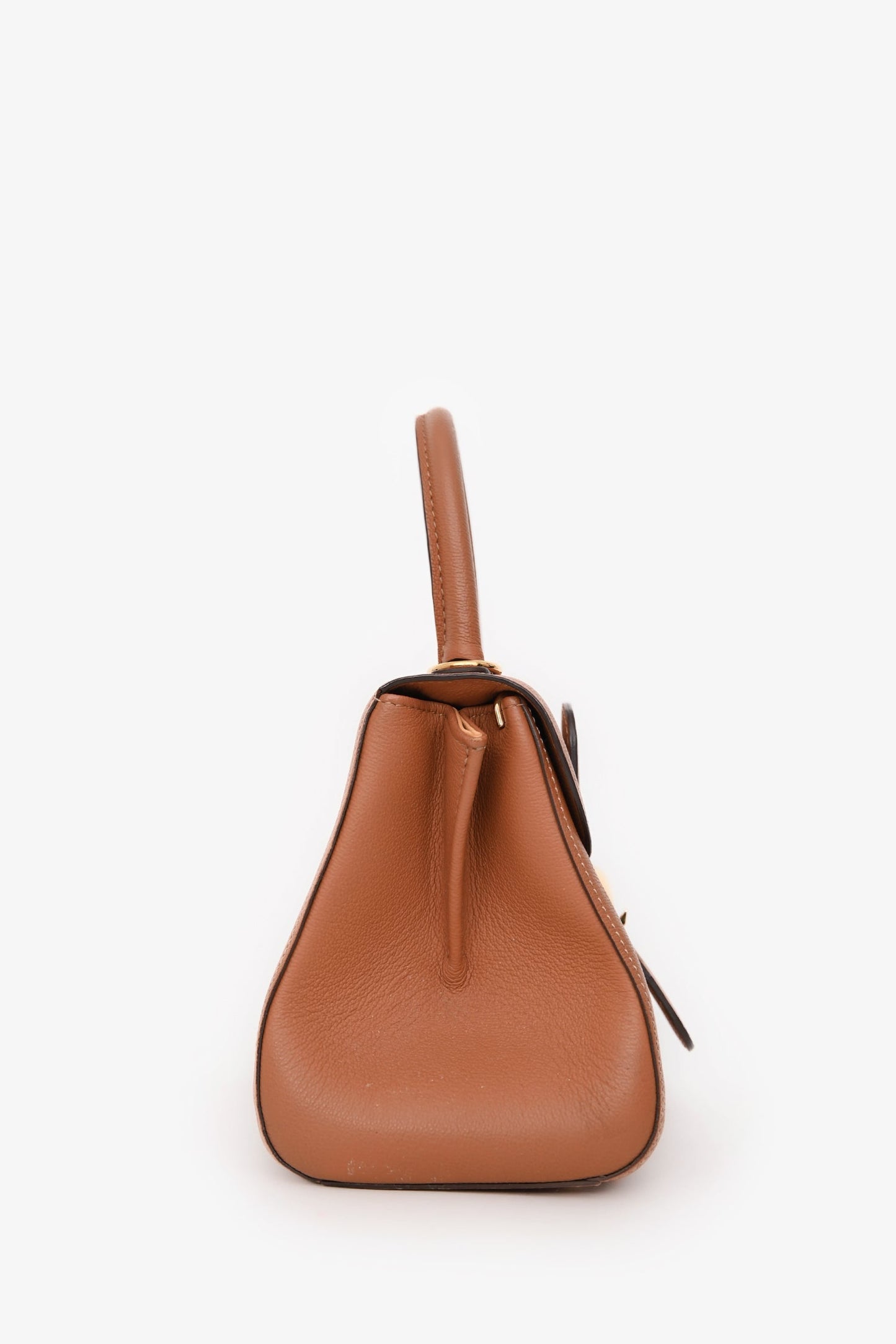 Delvaux Brown Calf Leather Brillant Mini Bag GHW with Strap