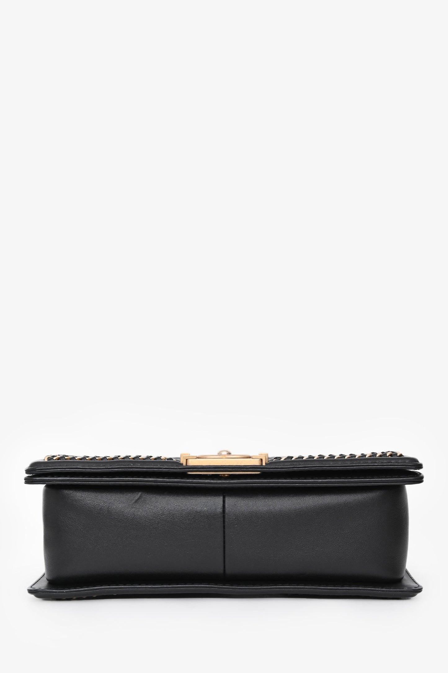 Chanel™ 2016/17 Black Quilted Leather Medium Chain Top Handle Bag