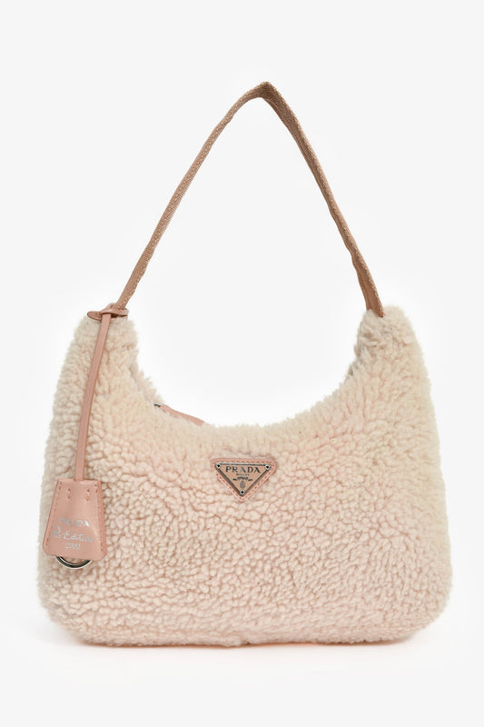 Prada Beige Re-Nylon Re-Edition 2005 Crossbody Bag with Chain & Pouch