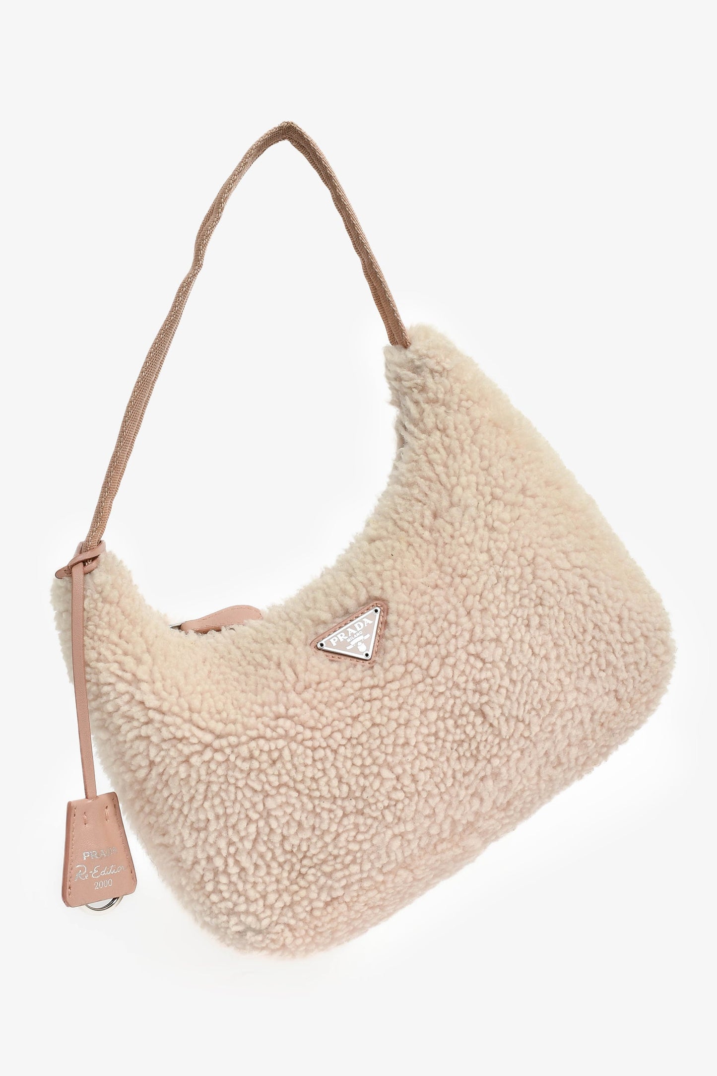Prada Beige Re-Nylon Re-Edition 2005 Crossbody Bag with Chain & Pouch