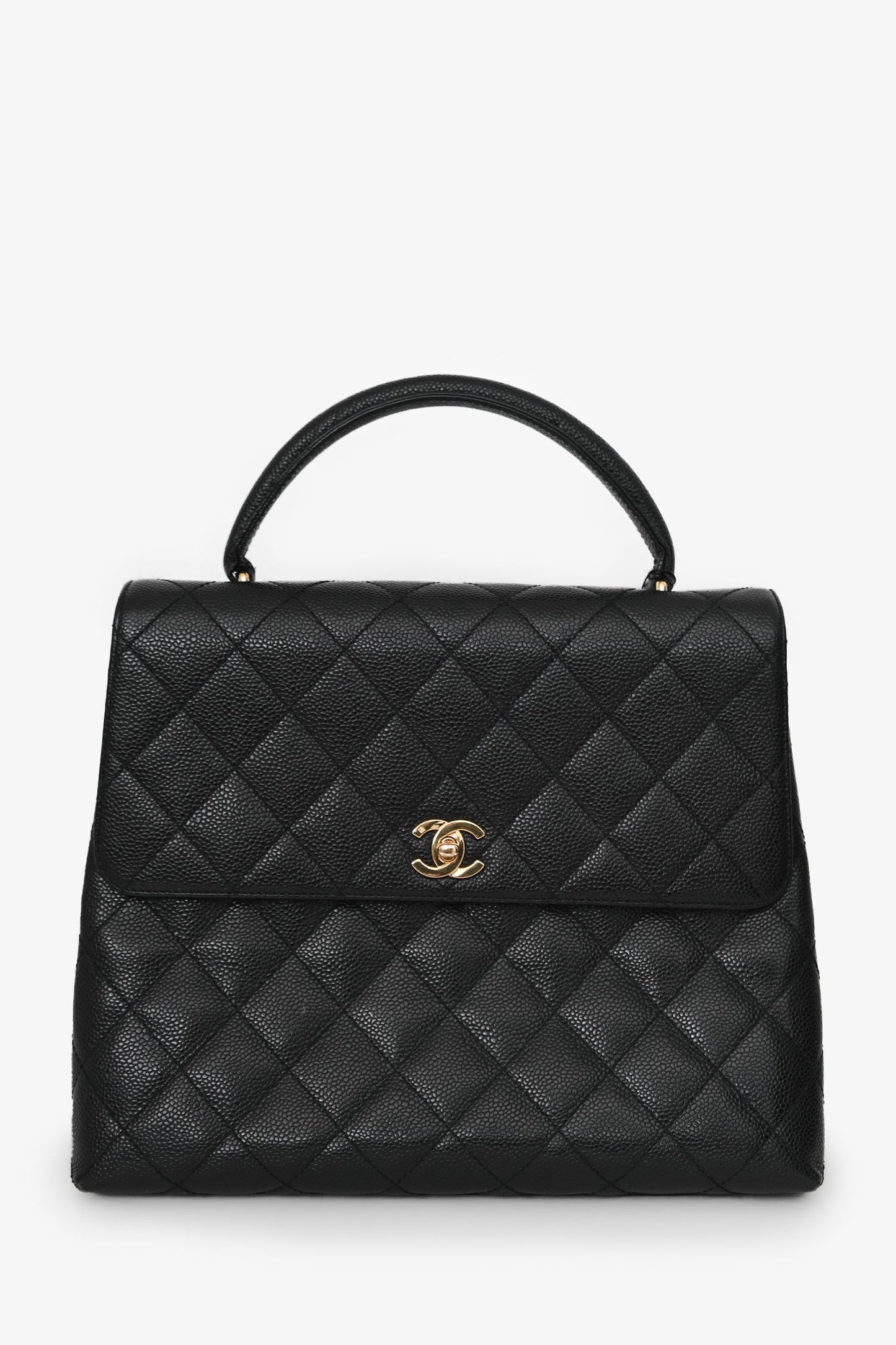 Chanel™ 2002/03 Black Caviar Leather 'Kelly' Top Handle