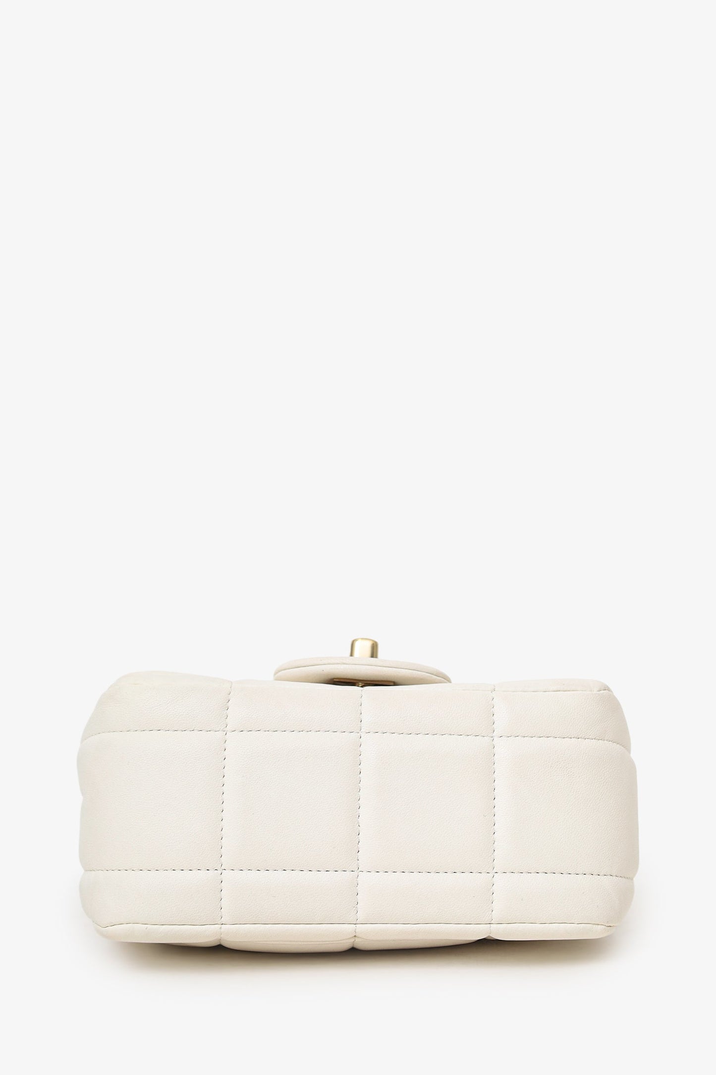 Chanel™ 2023 White Quilted Lambskin Resin Crystal Monacoco Mini Square Flap Bag