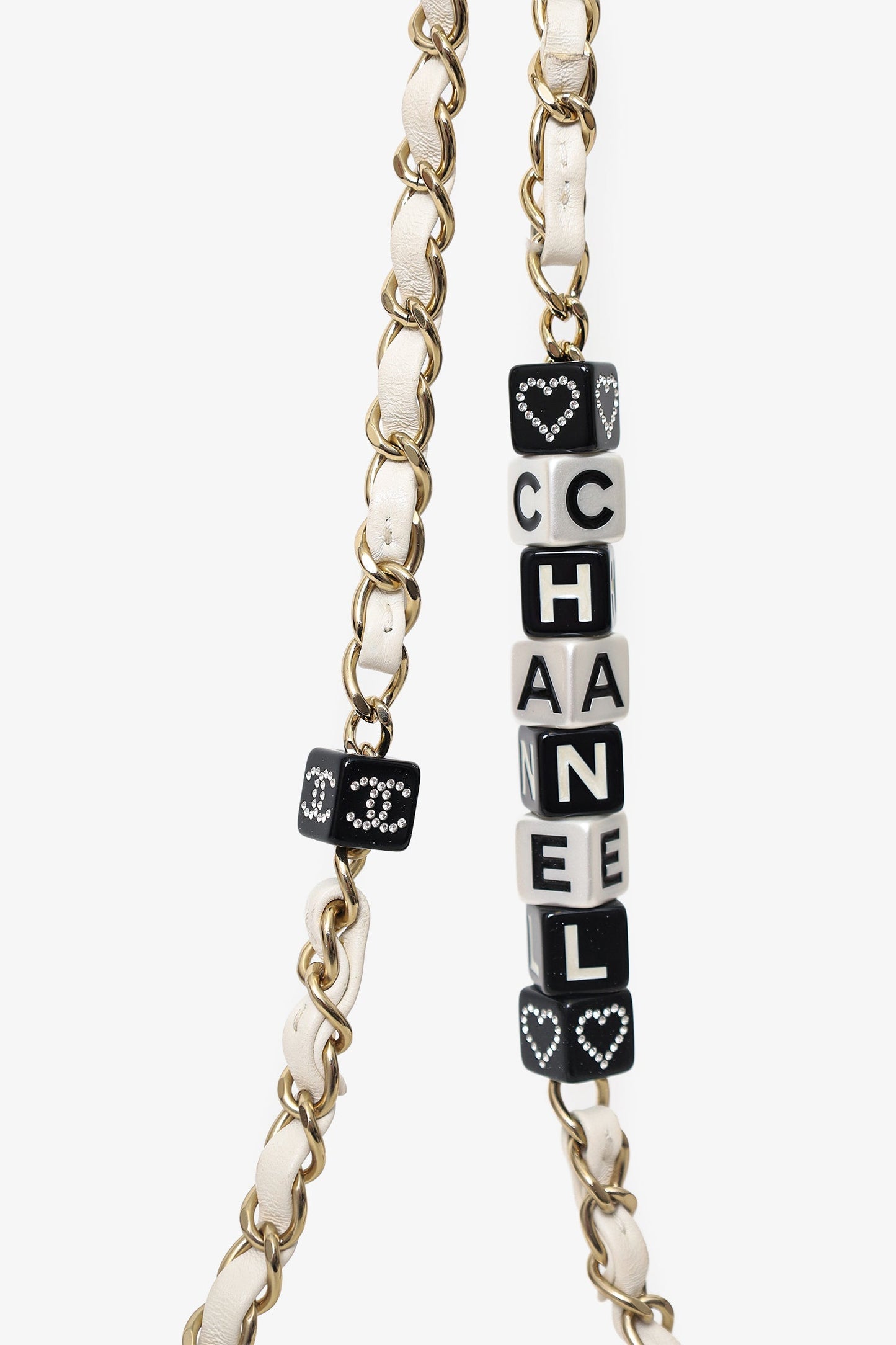 Chanel™ 2023 White Quilted Lambskin Resin Crystal Monacoco Mini Square Flap Bag