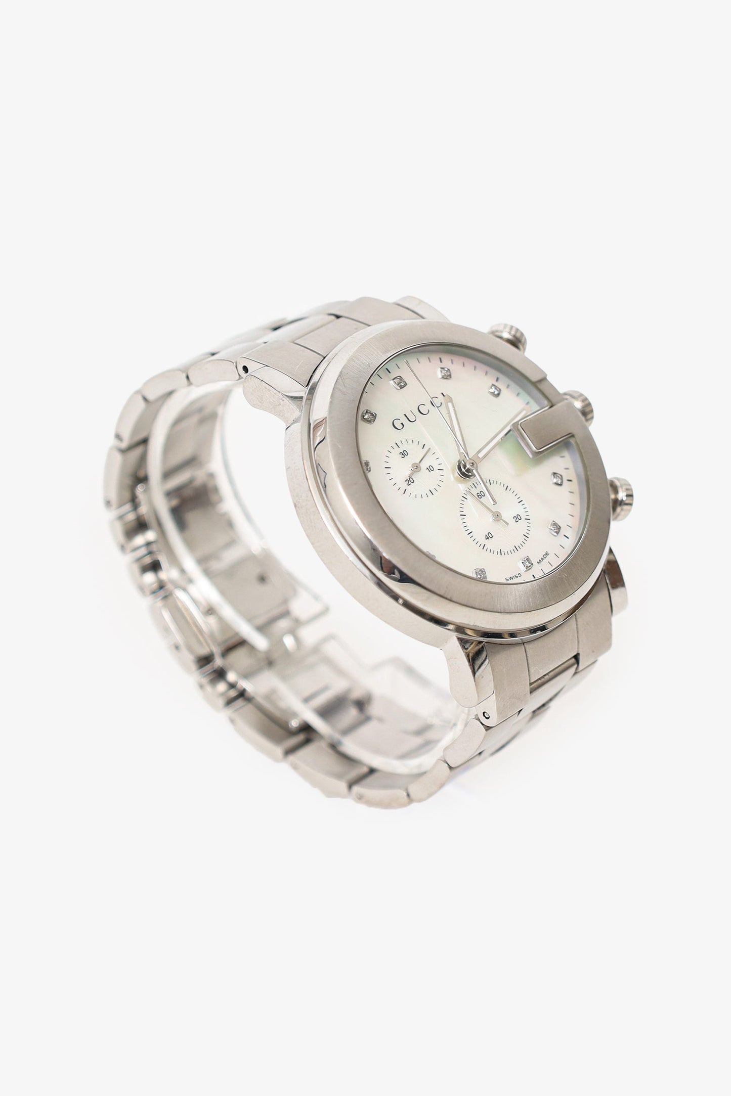 Gucci Stainless Steel/Mother of Pearl/Diamond 101M G-Chrono Watch