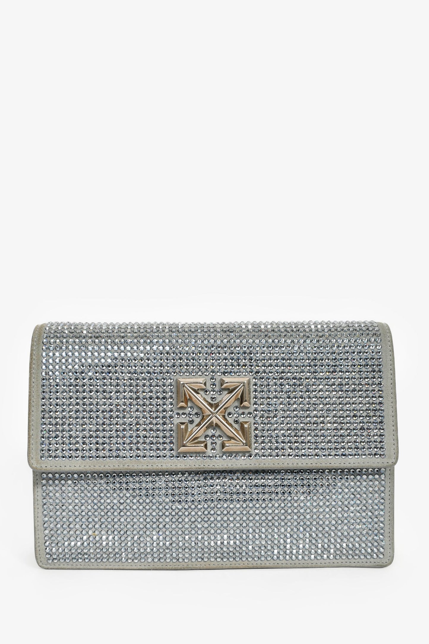 Off-White By Virgil Abloh Rhinestone Embellished Clutch with Strap