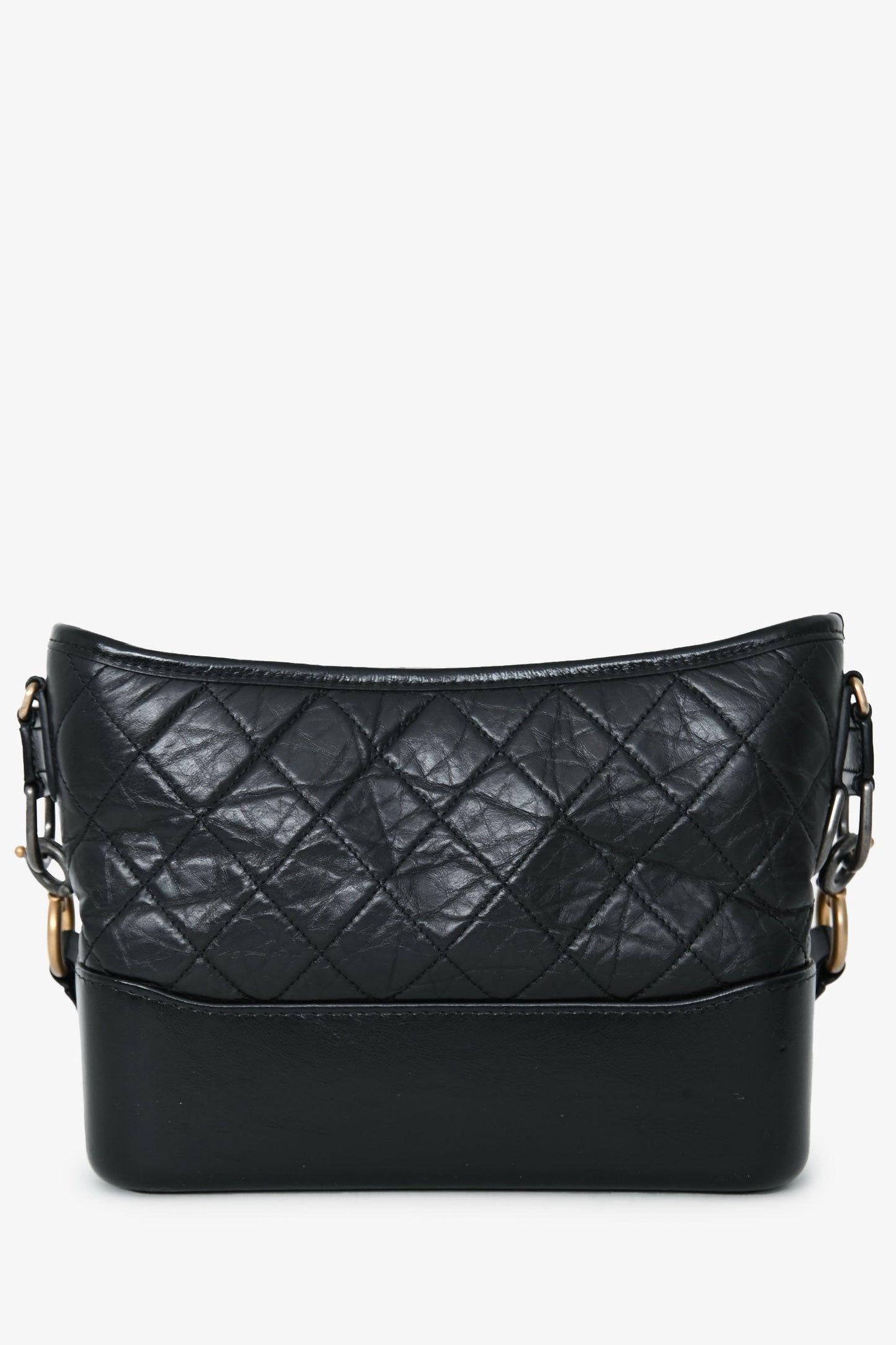 Chanel™ 2019-20 Black Leather Medium Gabrielle Crossbody Bag with Logo Strap
