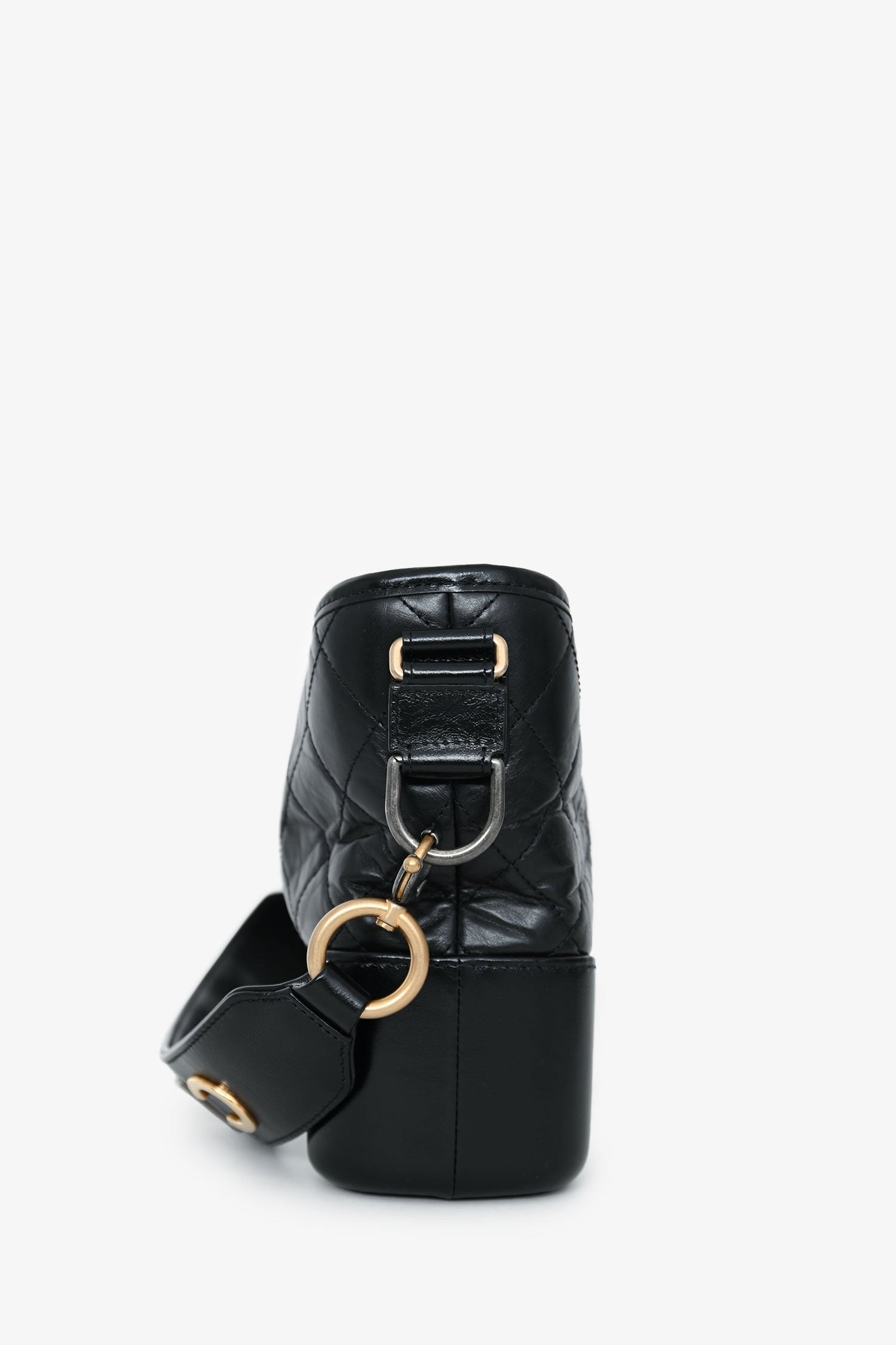 Chanel™ 2019-20 Black Leather Medium Gabrielle Crossbody Bag with Logo Strap