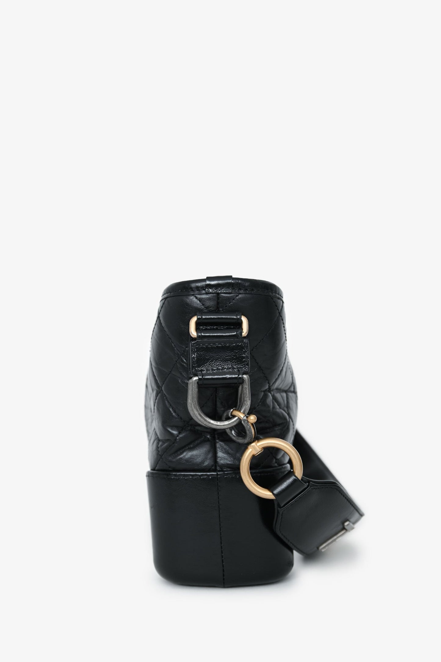 Chanel™ 2019-20 Black Leather Medium Gabrielle Crossbody Bag with Logo Strap