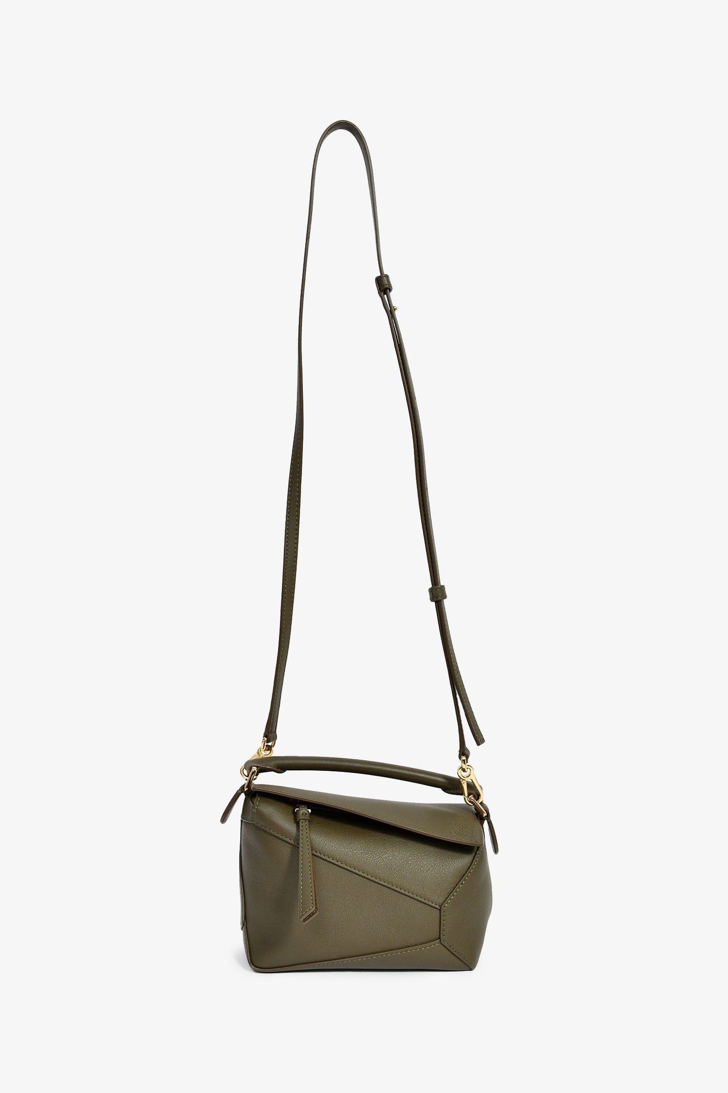 Loewe 2024 Dark Khaki Mini Puzzle Edge Shoulder Bag