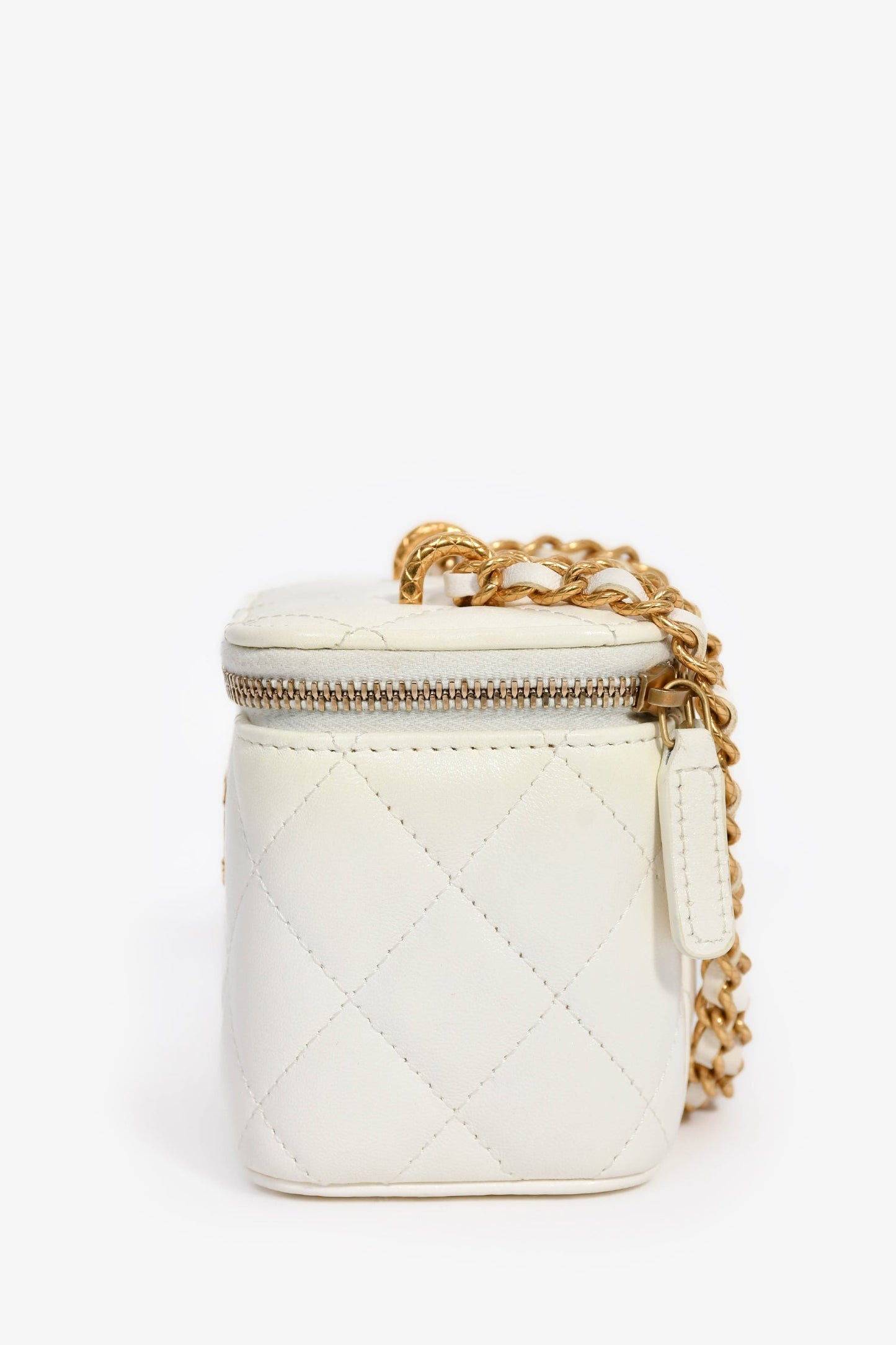 Chanel™ 2022 White Lambskin Mini Vanity On Chain