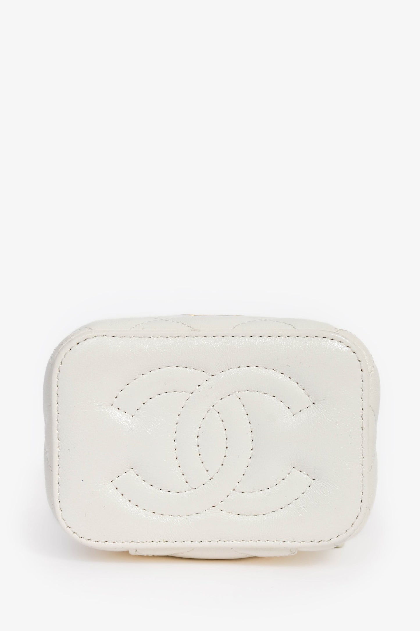 Chanel™ 2022 White Lambskin Mini Vanity On Chain