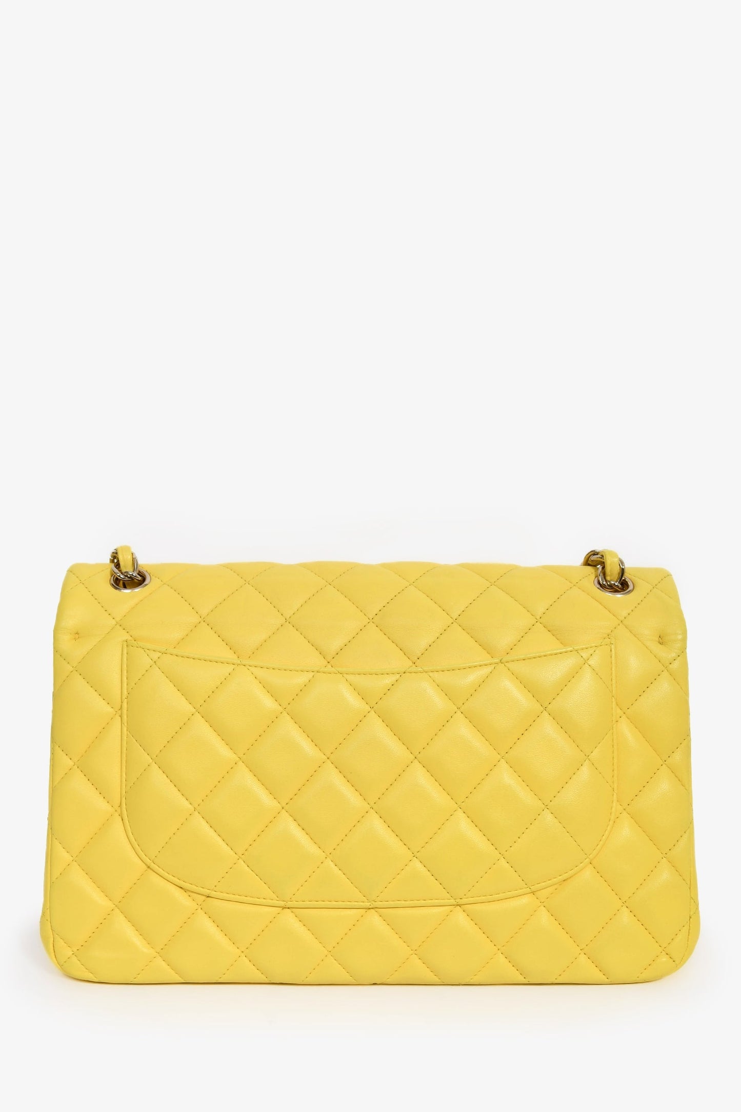 Chanel™ 2011-12 Yellow Lambskin Yellow Jumbo Double Flap Shoulder Bag