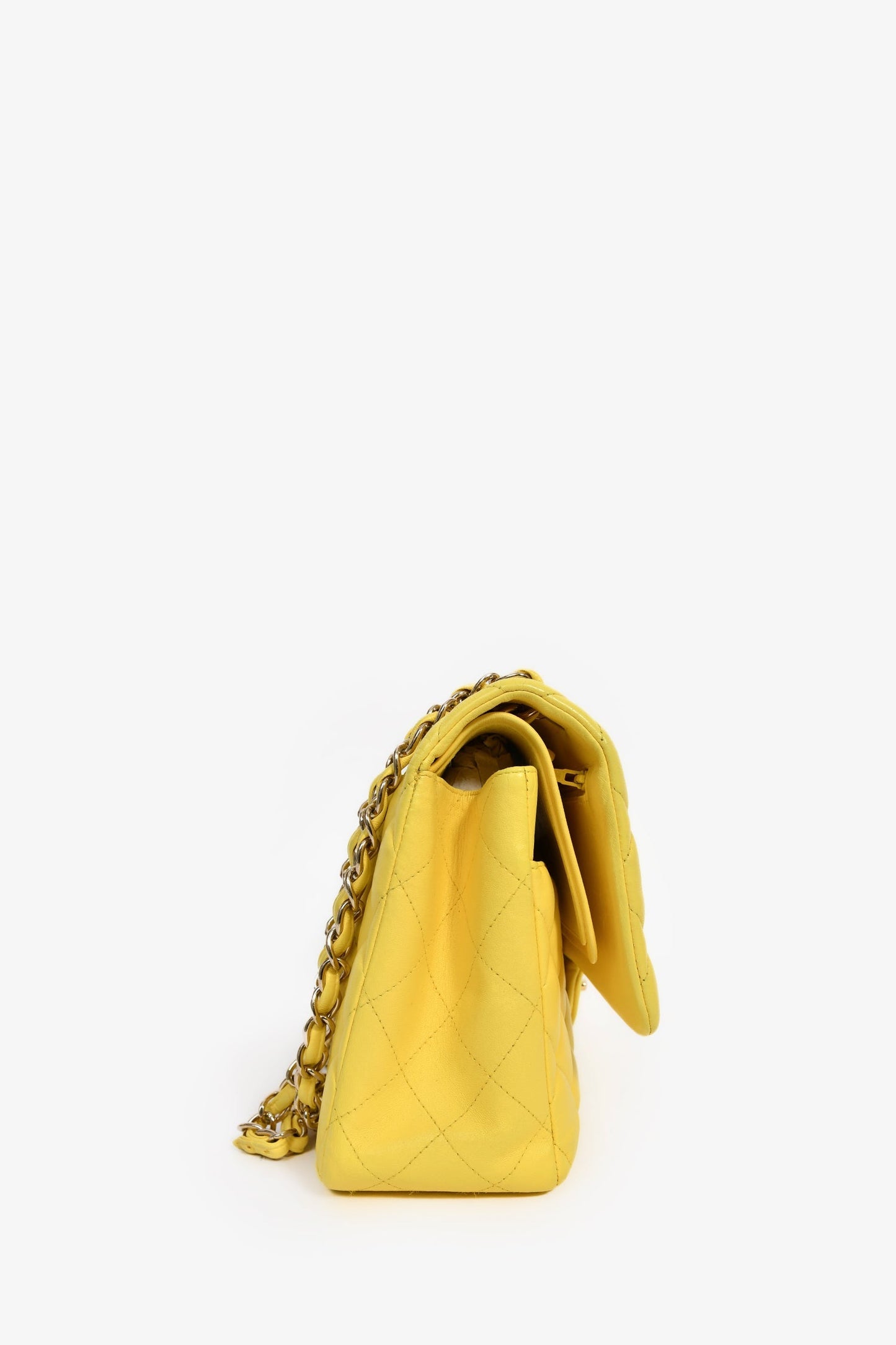 Chanel™ 2011-12 Yellow Lambskin Yellow Jumbo Double Flap Shoulder Bag