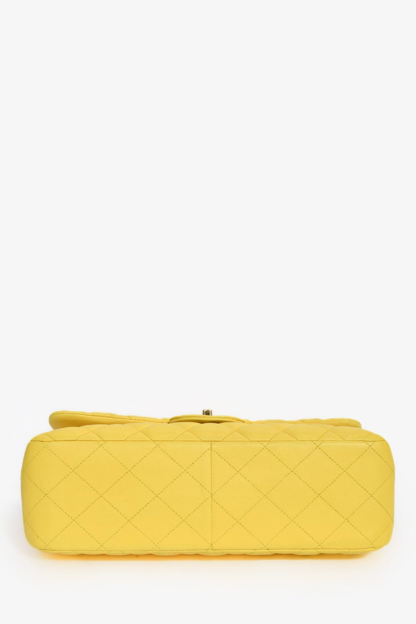 Chanel™ 2011-12 Yellow Lambskin Yellow Jumbo Double Flap Shoulder Bag
