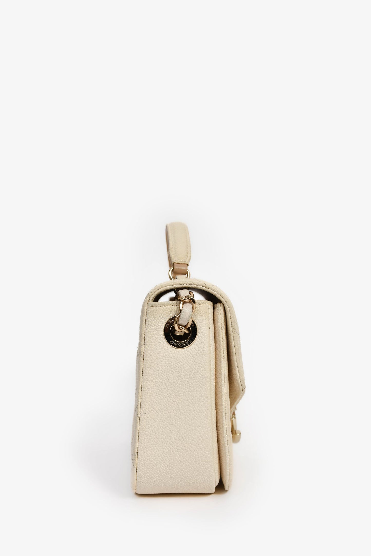 Chanel™ 2018 Paris-Cuba Beige Caviar Leather Thread Around Flap Bag