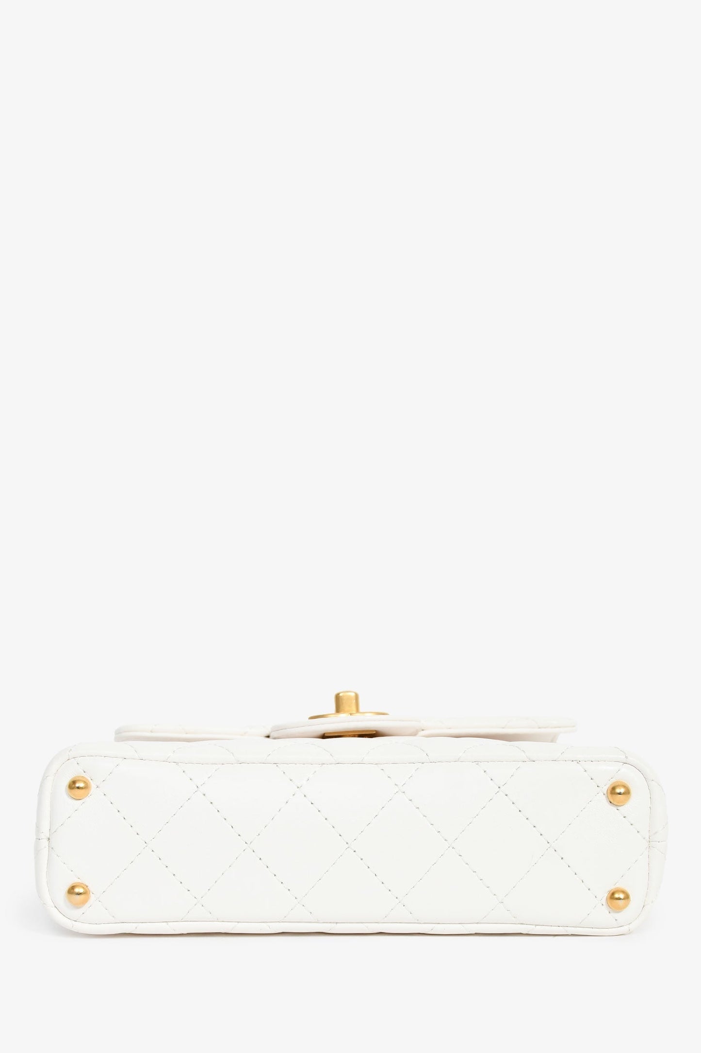 Chanel™ 2025 White Lambskin Mini Rectangle Top Handle