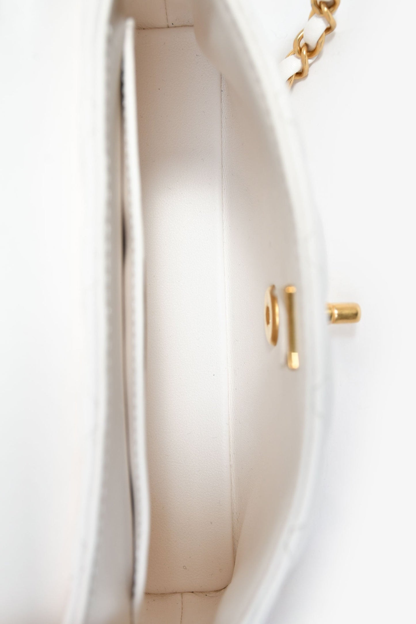 Chanel™ 2025 White Lambskin Mini Rectangle Top Handle