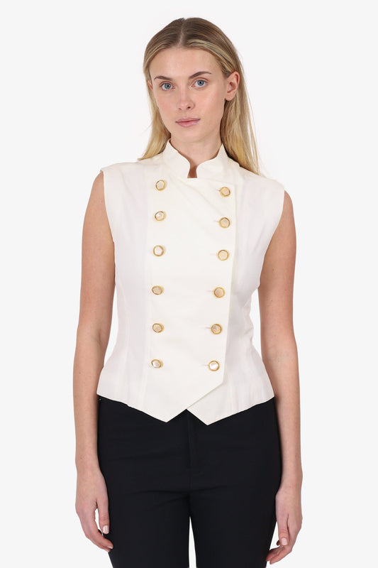 Saint Laurent Cream Vest Size 42