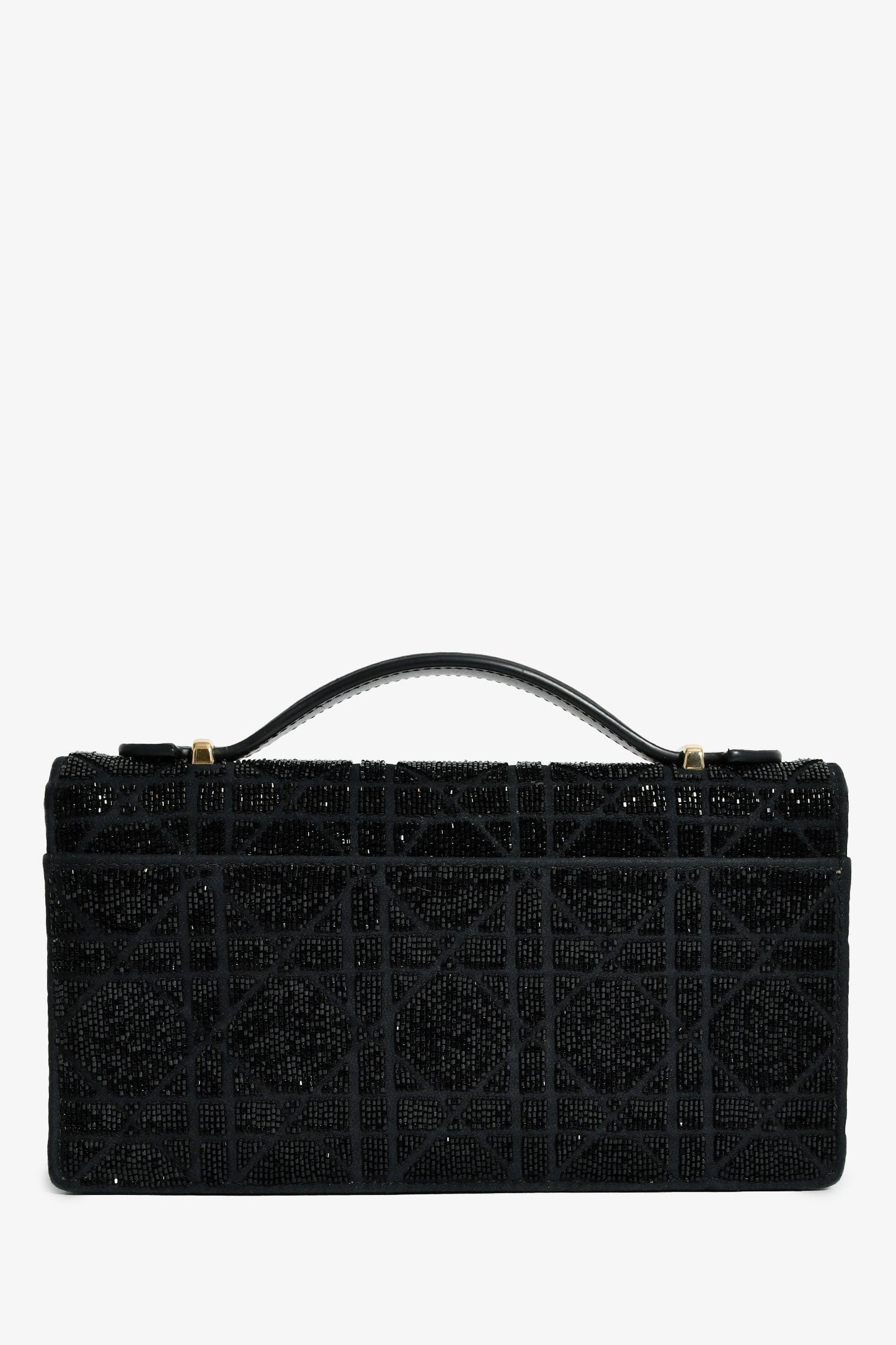 Christian Dior 2023 Black Bead Embellished My Dior Mini Bag with Chain