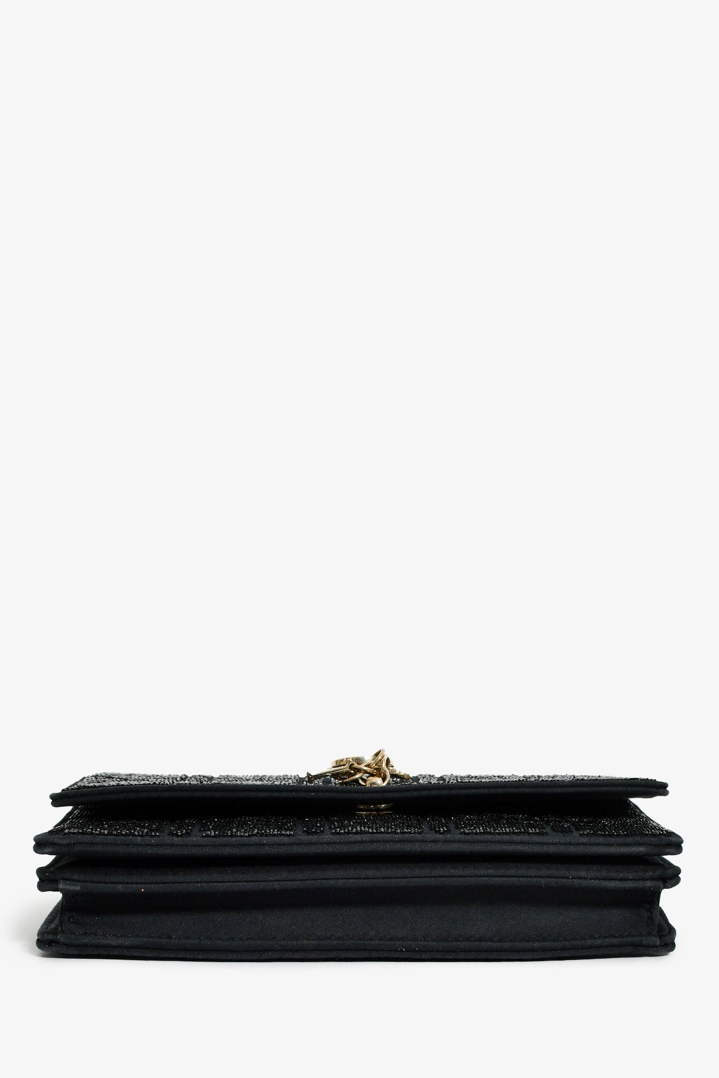 Christian Dior 2023 Black Bead Embellished My Dior Mini Bag with Chain