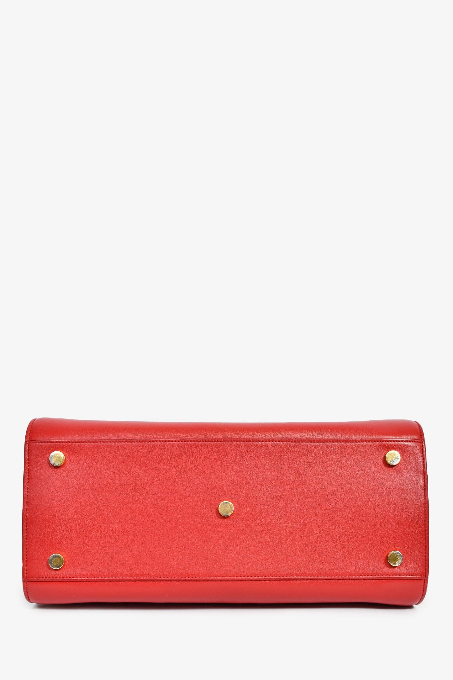 Saint Laurent Red Leather Small Sac De Jour with Strap
